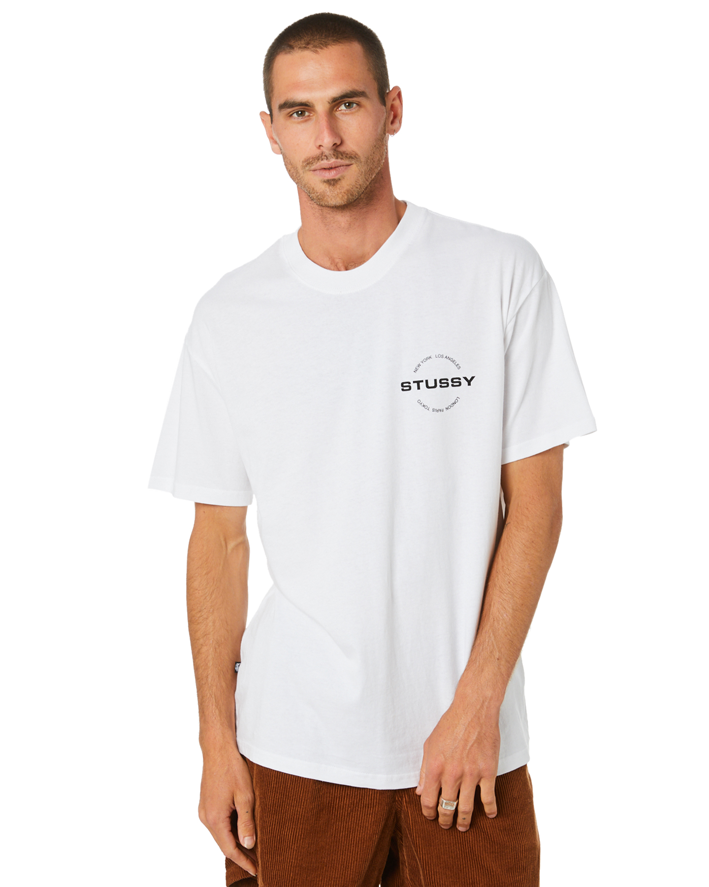 Stussy City Circle Mens Ss Tee - Solid White | SurfStitch