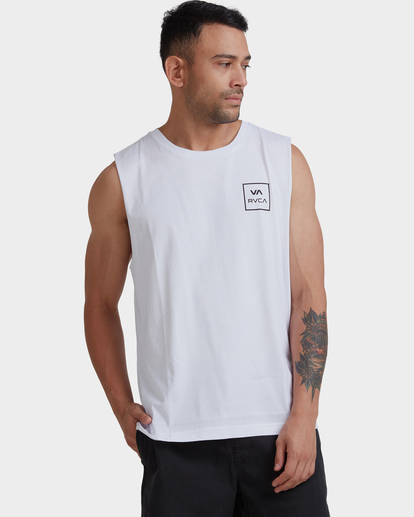 Rvca Va All The Ways Muscle - White | SurfStitch