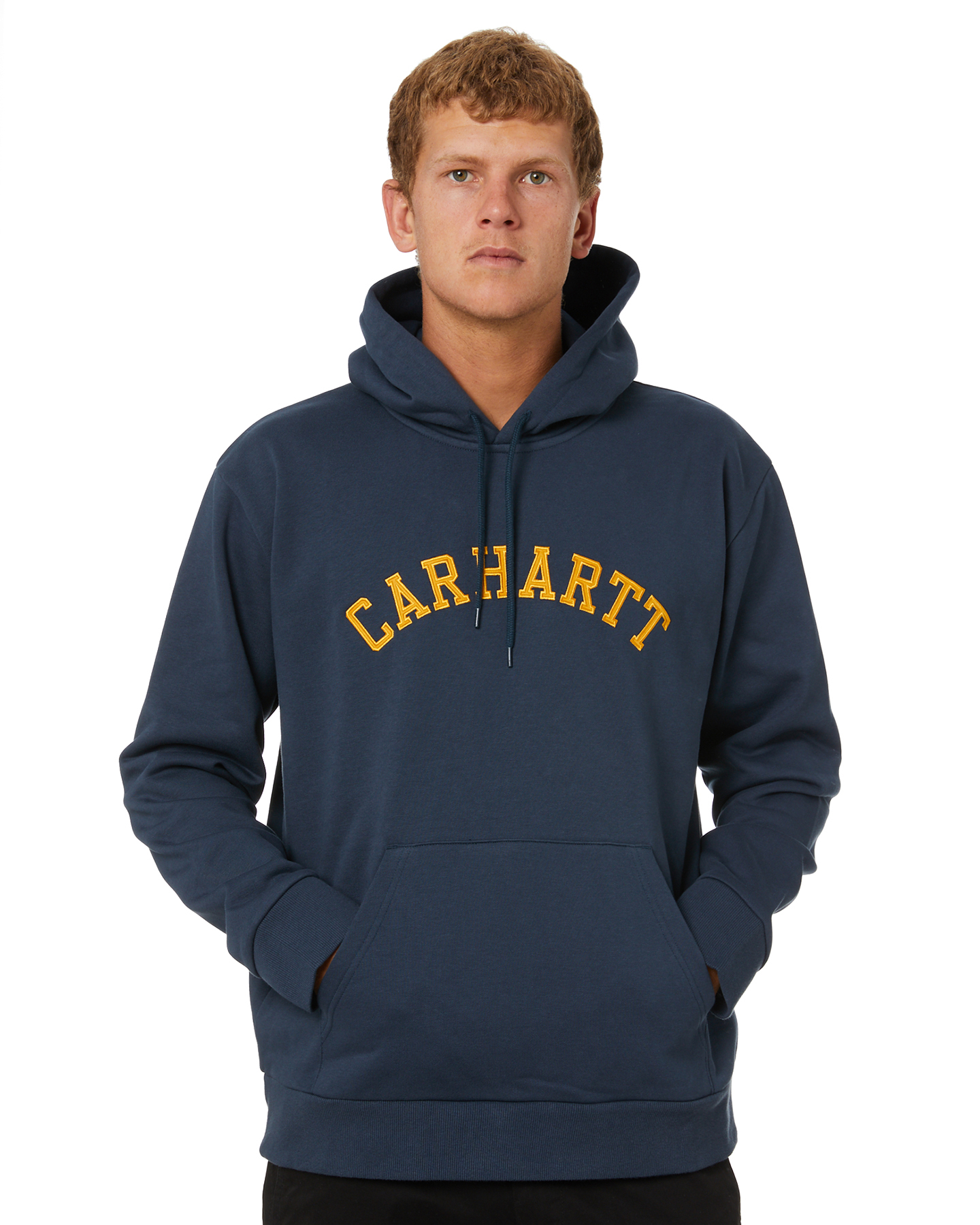 Carhartt University Patch Mens Hooded Sweatshirt - Admiral Colza ...