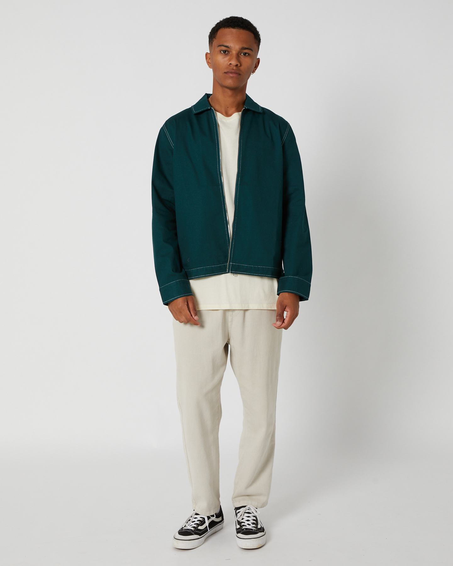 Globe Off Course Twill Jacket - Night Green | SurfStitch