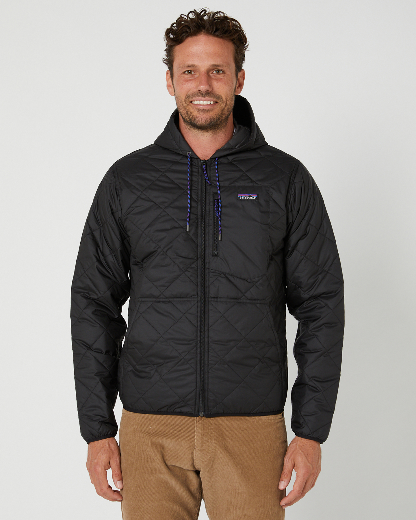Patagonia Diamond Quilt Mens Bomber Jacket Black SurfStitch