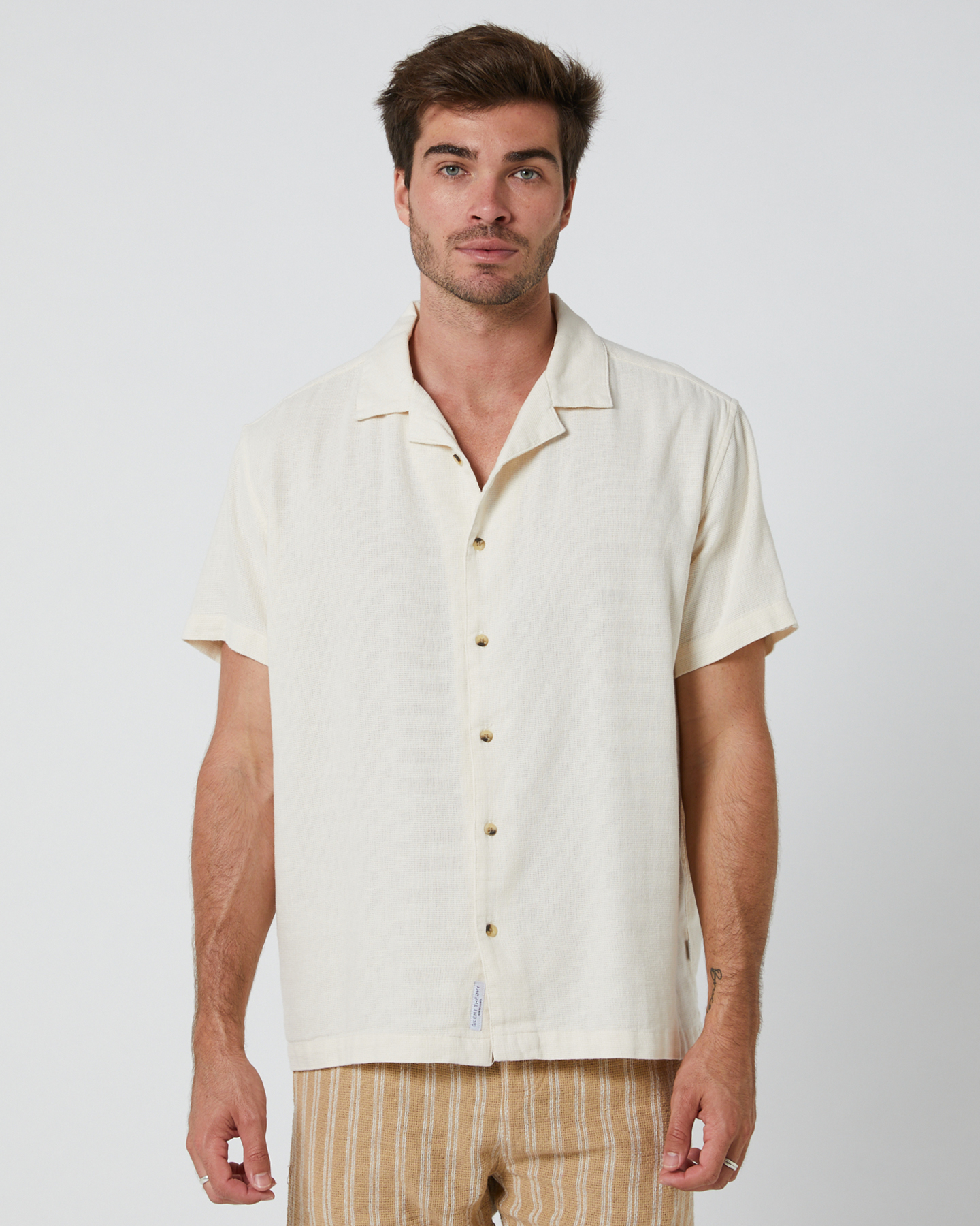 Silent Theory Oliver Ss Shirt - Beige | SurfStitch