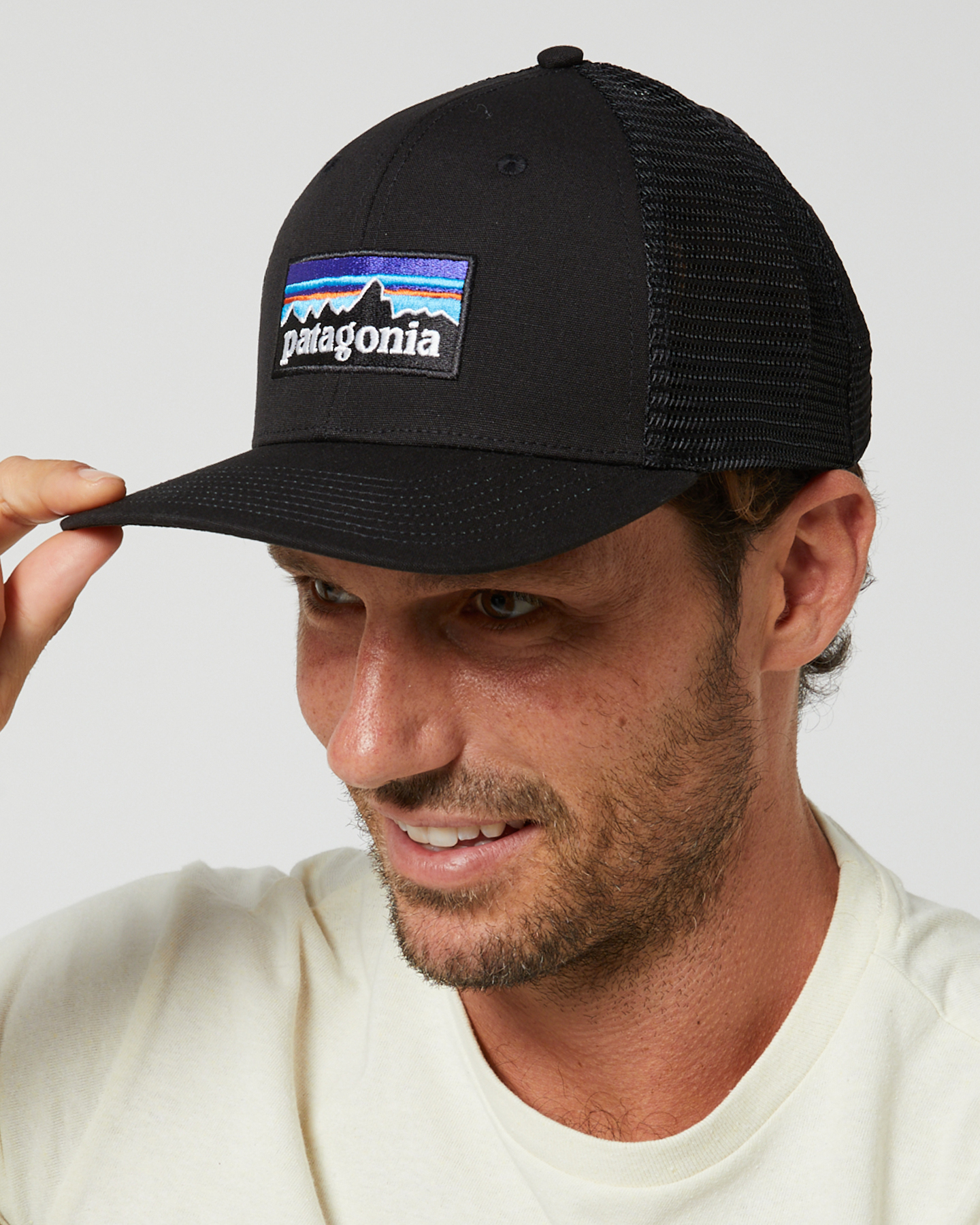 Patagonia P6 Logo Lopro Trucker Hat Black SurfStitch