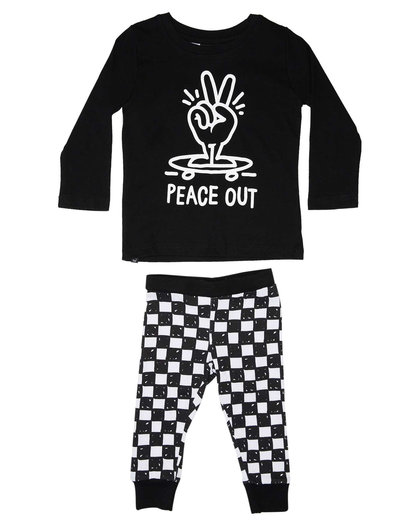 Alphabet Soup Boys Peace Out Pjs Kids Black White SurfStitch