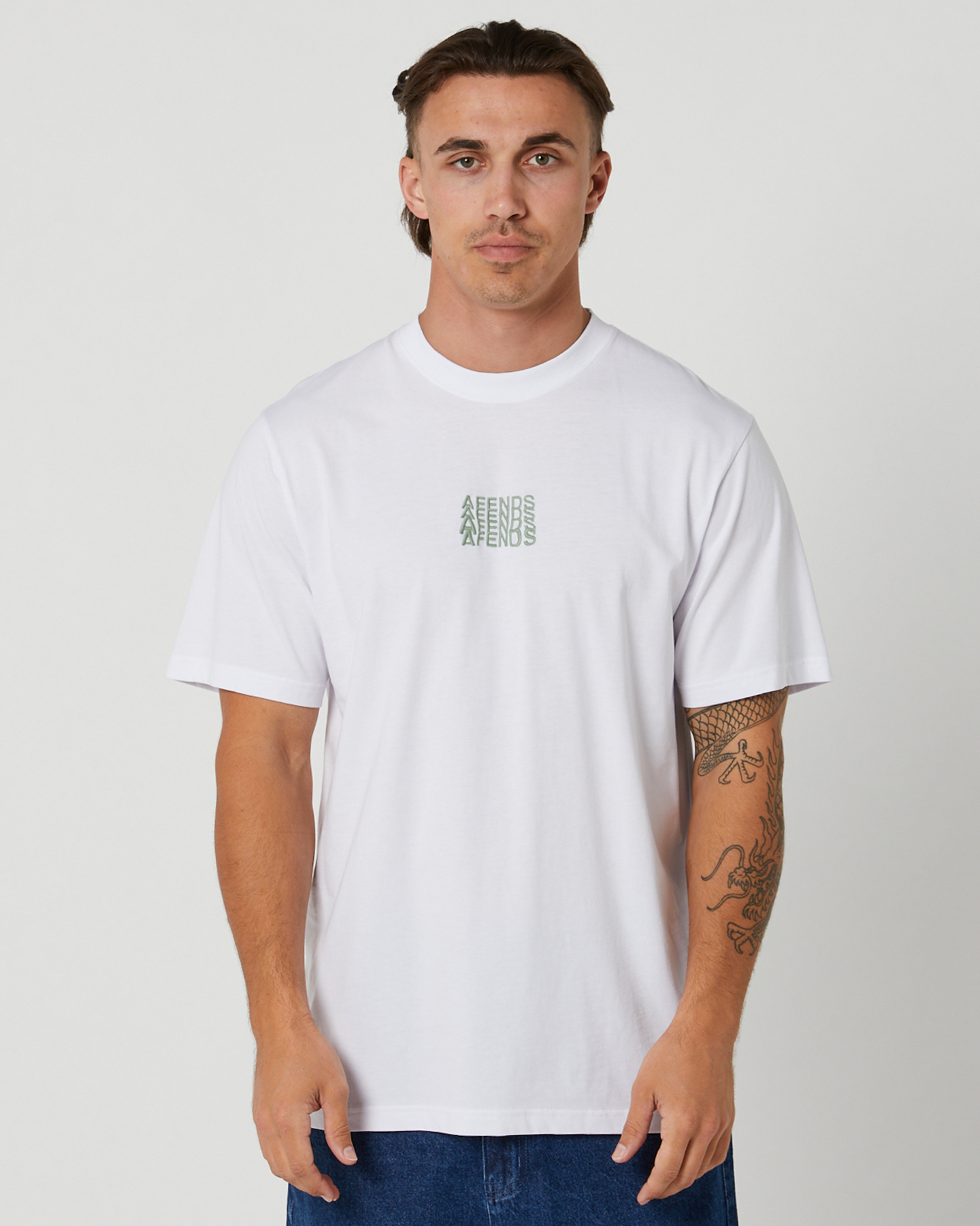 Afends Limits Recycled Retro Fit Tee White - White | SurfStitch