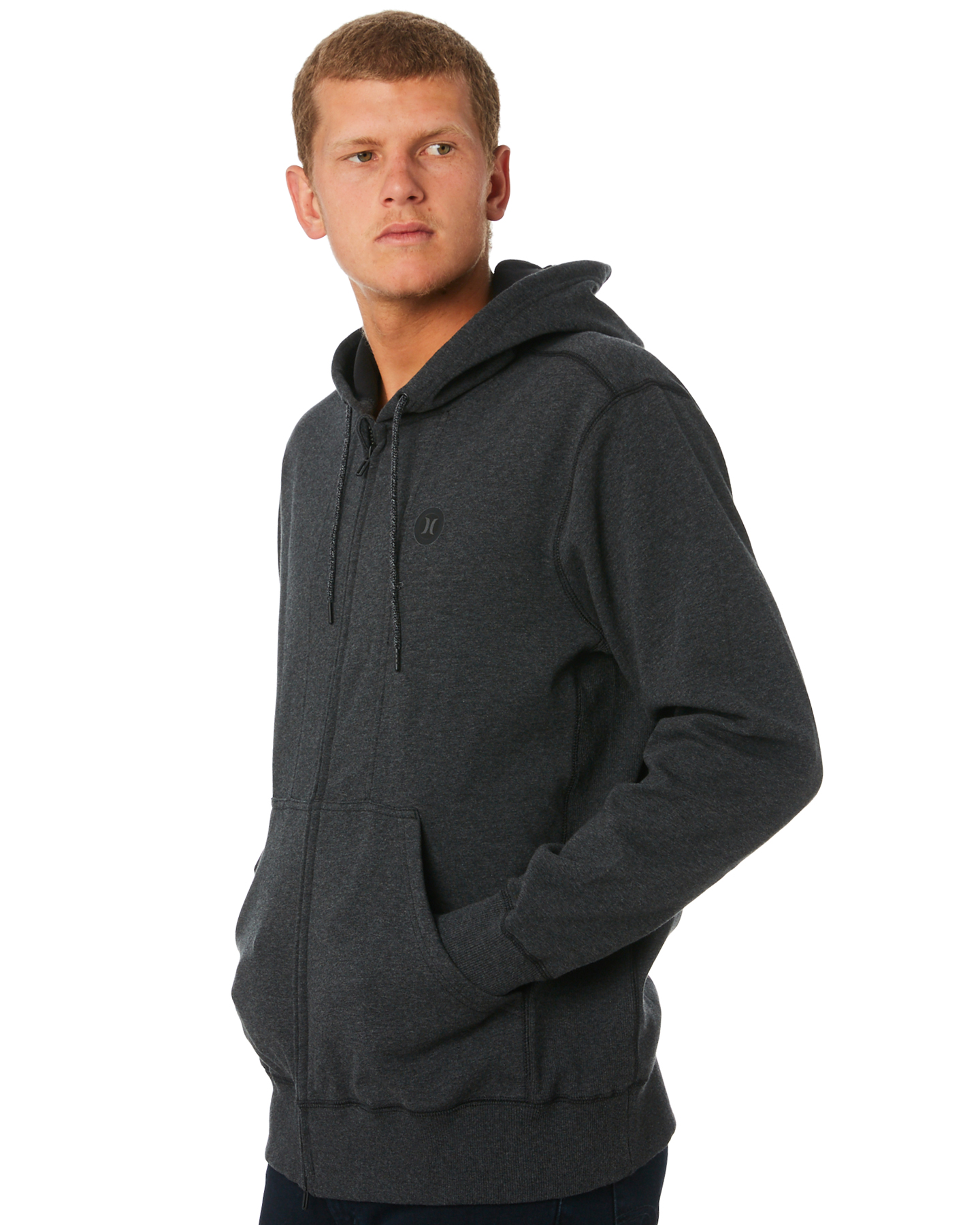 Hurley Protect Therma Fleece Mens Fz Hoodie - Black Heather | SurfStitch