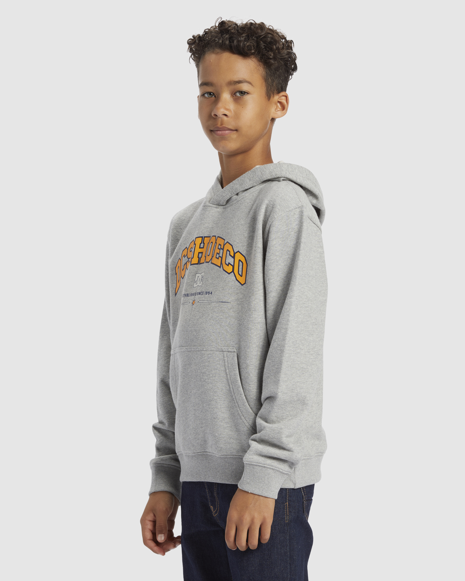 Dc Shoes Boy s Orientation Pullover Sweatshirt Heather Grey SurfStitch