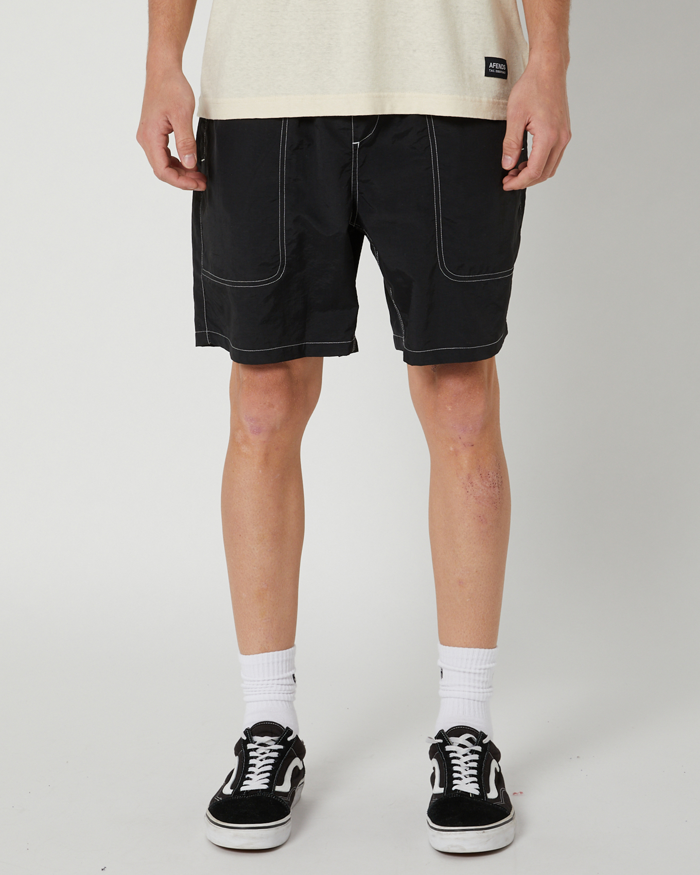 Afends Baywatch Recycled Swim Short 18 Inch Black SurfStitch