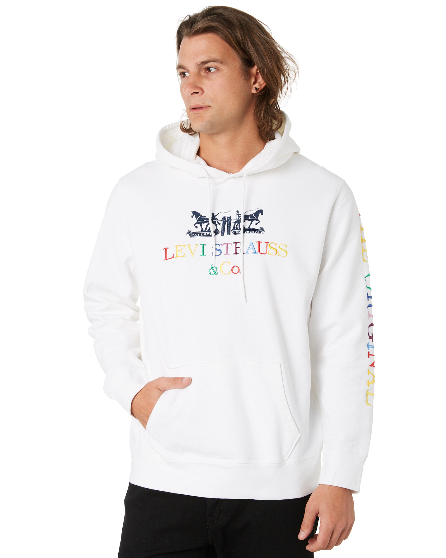 levis white hoodie mens