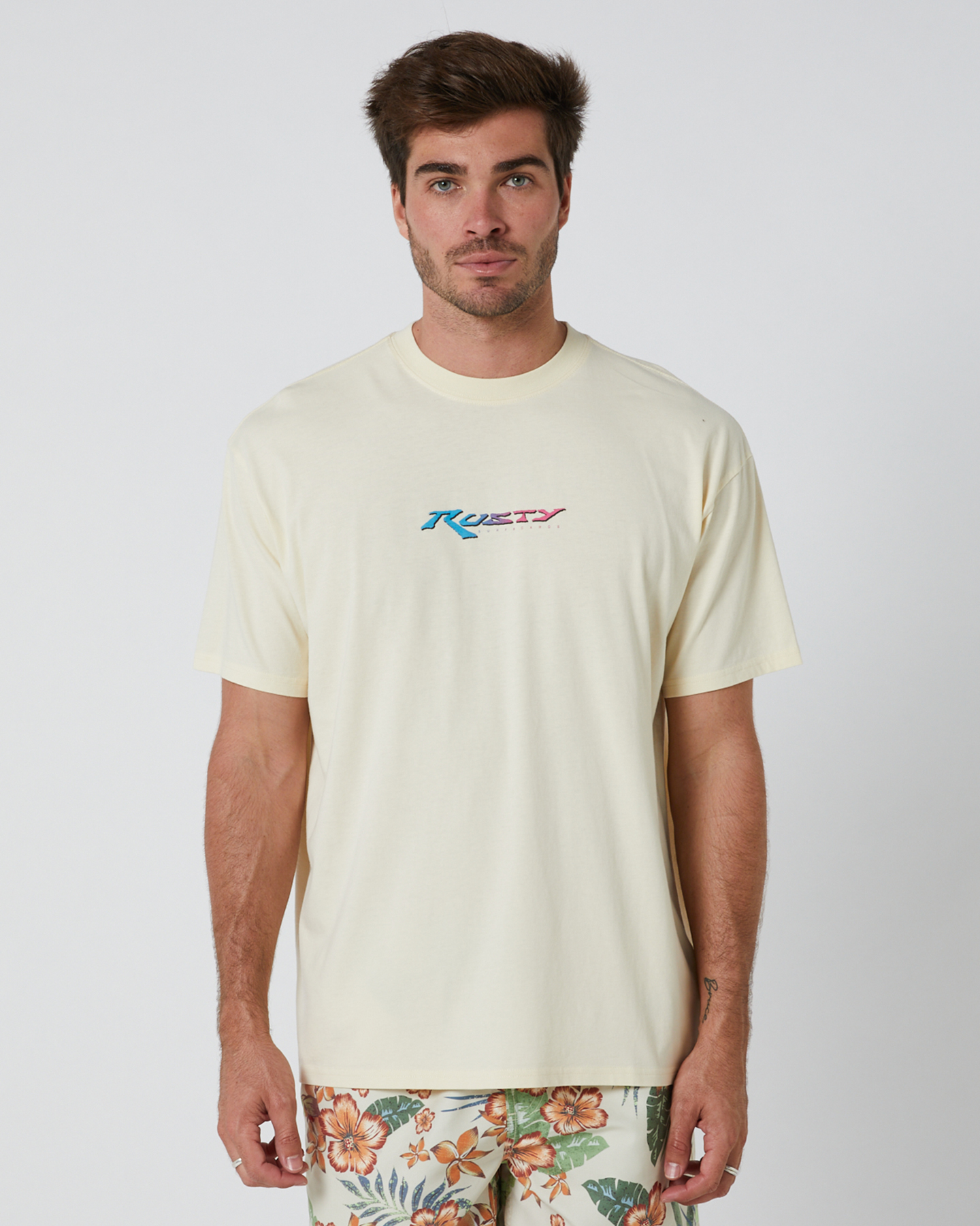 Rusty Before Crowds All In Short Sleeve Tee Ecru SurfStitch