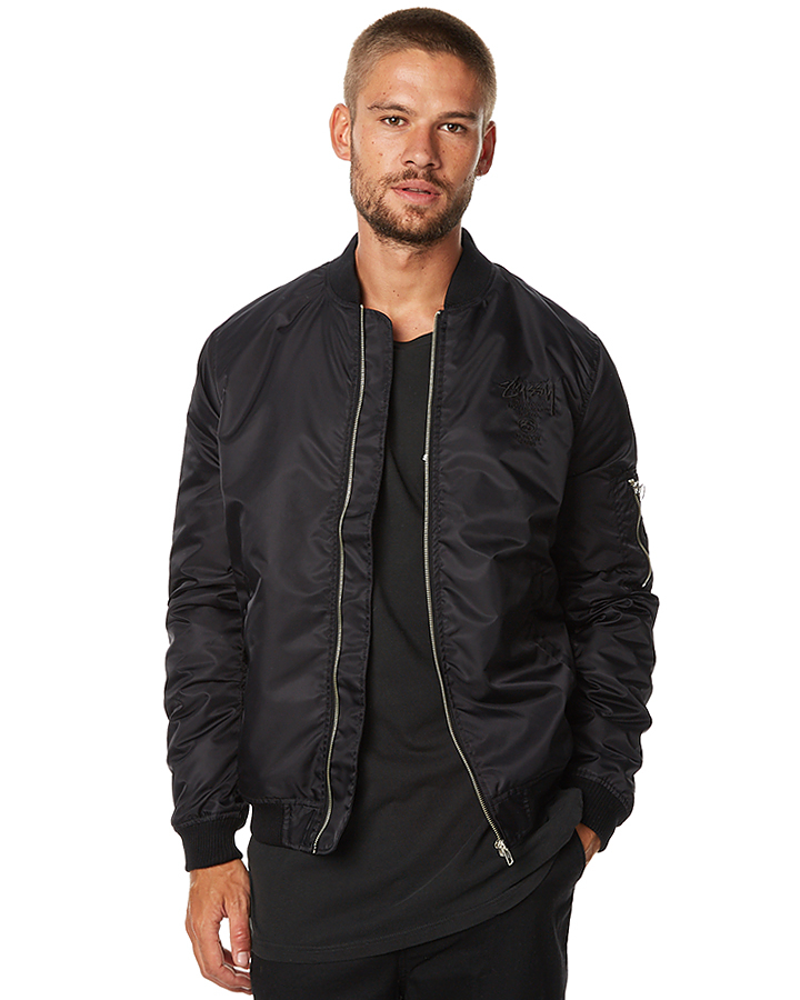 Stussy Luxe Bomber Mens Jacket - Black | SurfStitch
