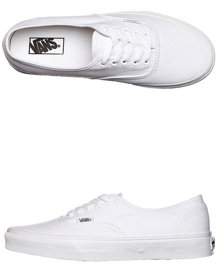 all white vans with laces