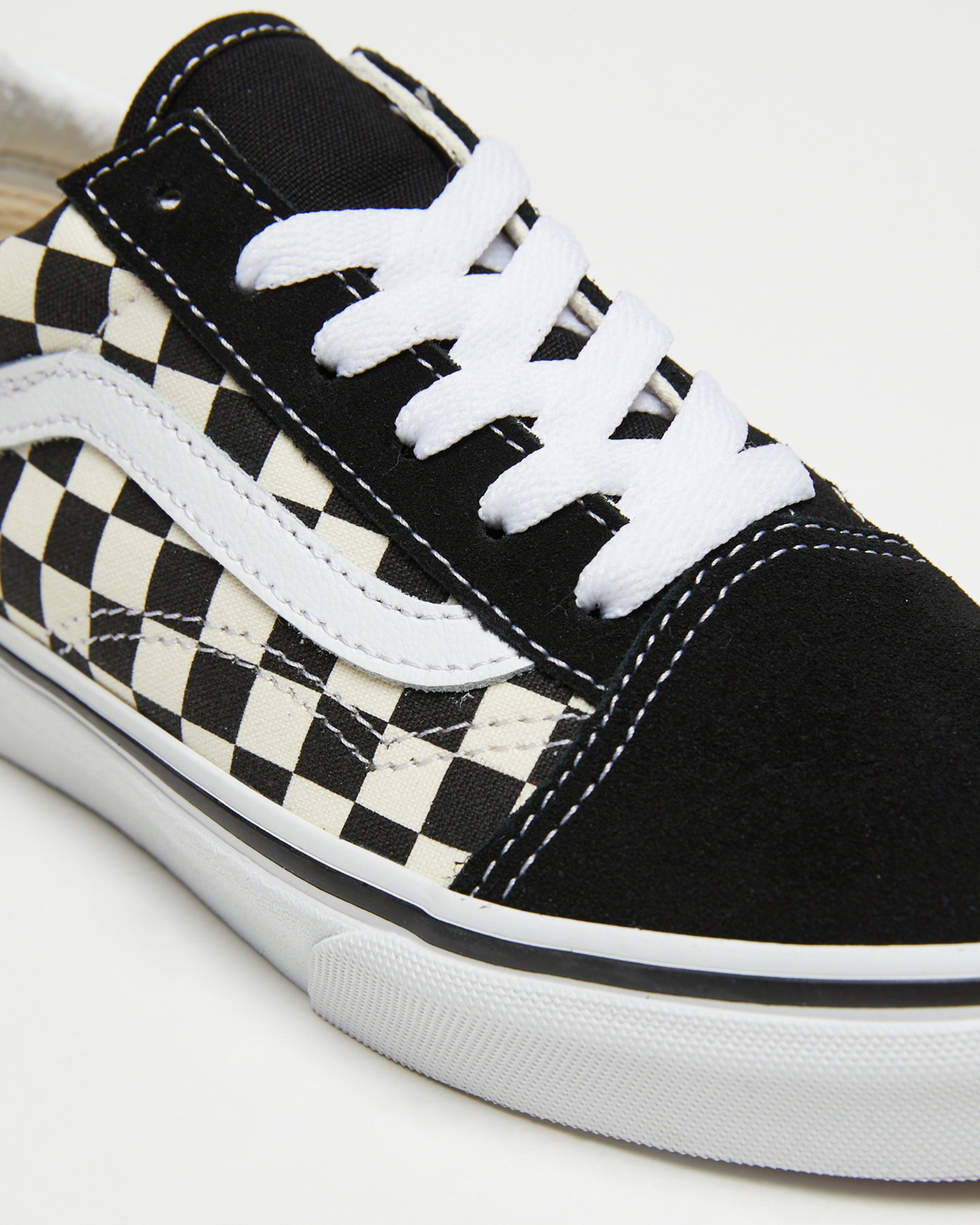 Vans Unisex Primary Check Old Skool Shoes - Black / White — Just