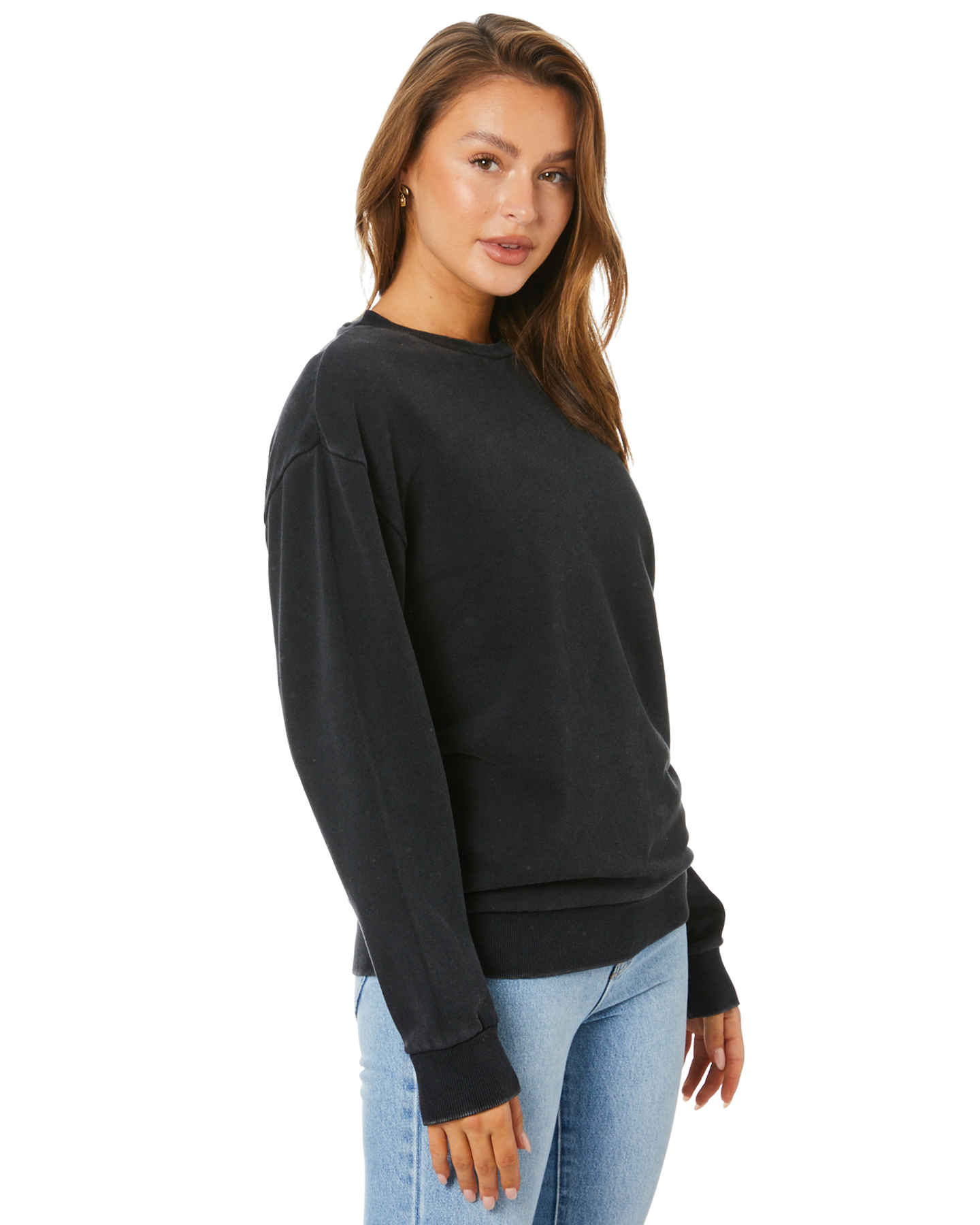 Silent Theory Standard Crew - Washed Black | SurfStitch