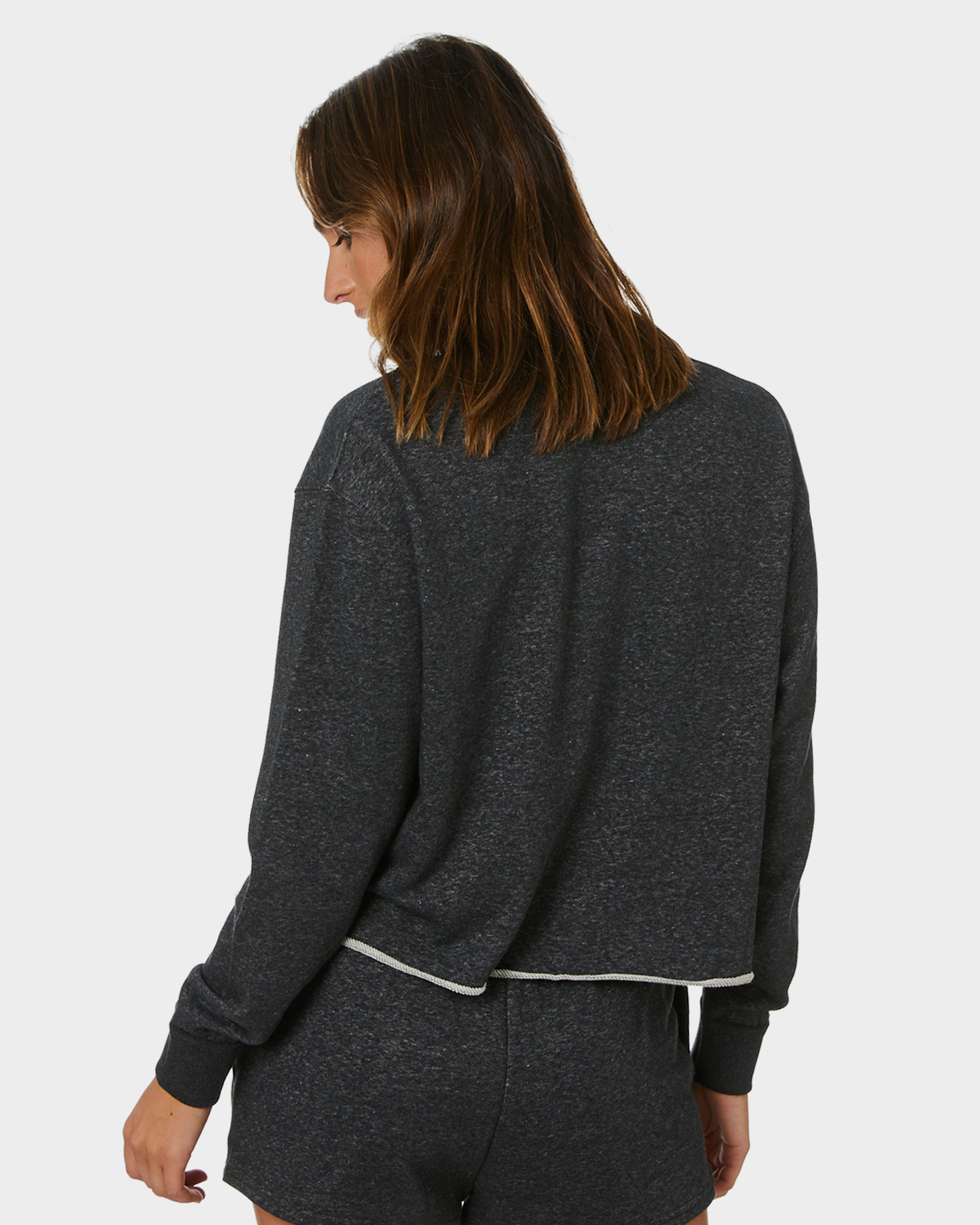 Swell Infusion Cropped Fleece - Black Marle | SurfStitch