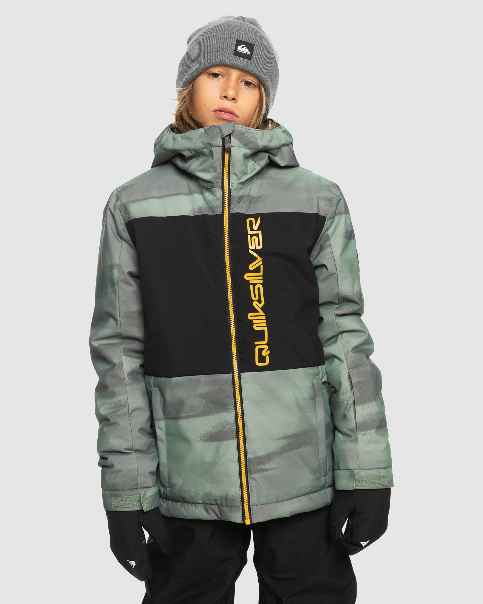 Quiksilver Boys 8 16 Side Hit Technical Snow Jacket Break Off Laurel SurfStitch