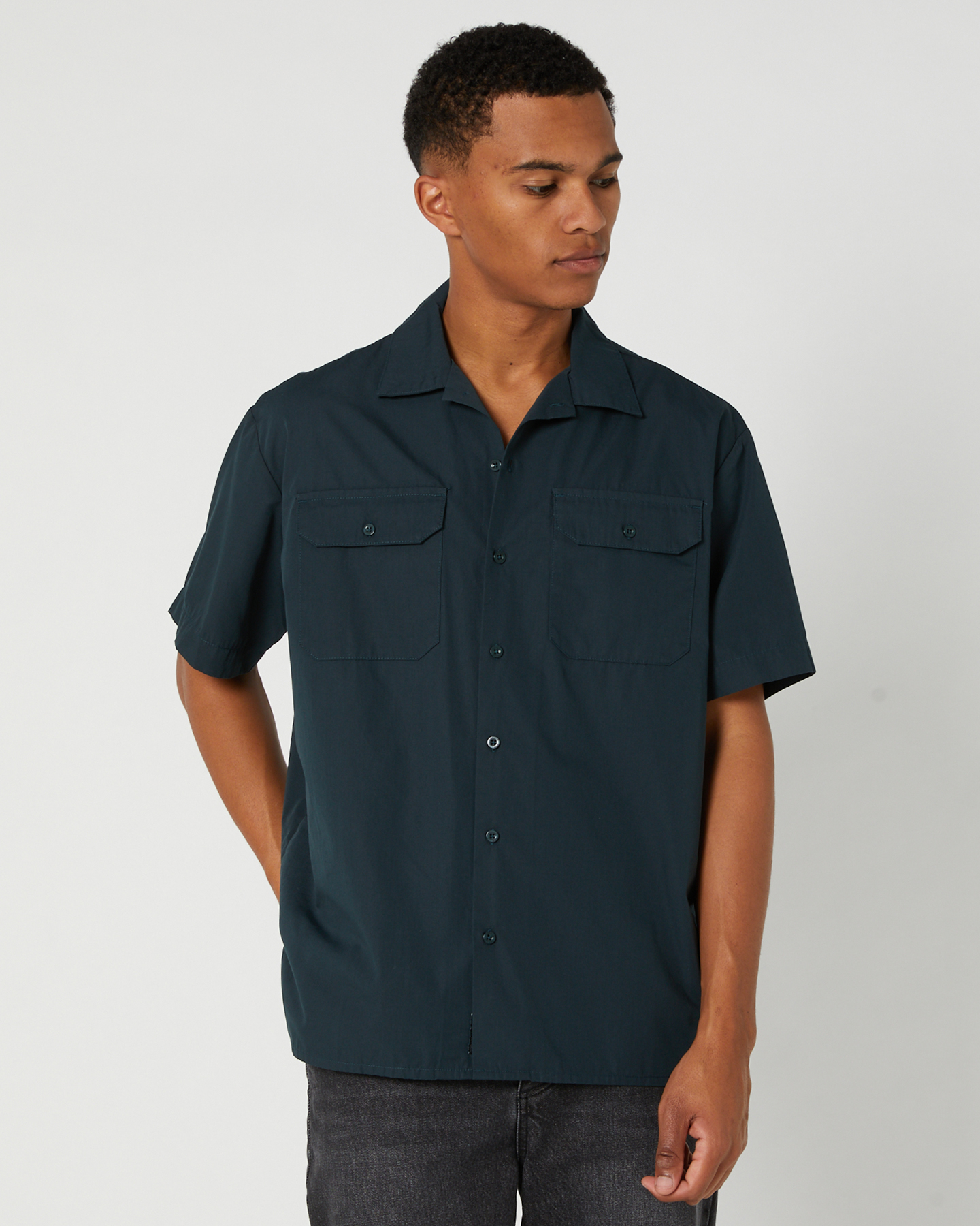 Lucky Brand Linen Button Down Collar Short Sleeve Chest Pocket Workwear  Shirt