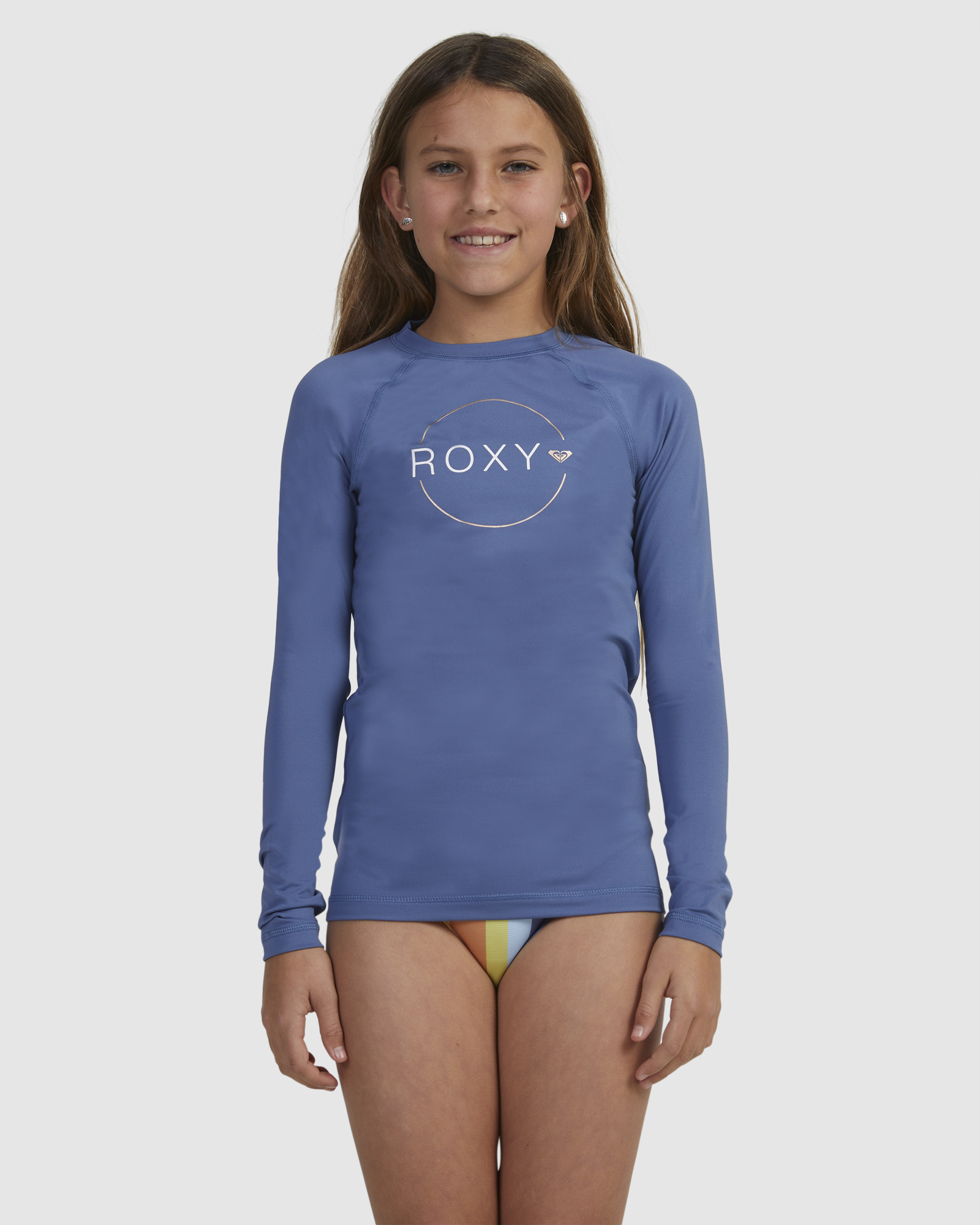 Roxy Girls 6-16 Beach Classics Long Sleeve Rash Vest - Bijou Blue ...