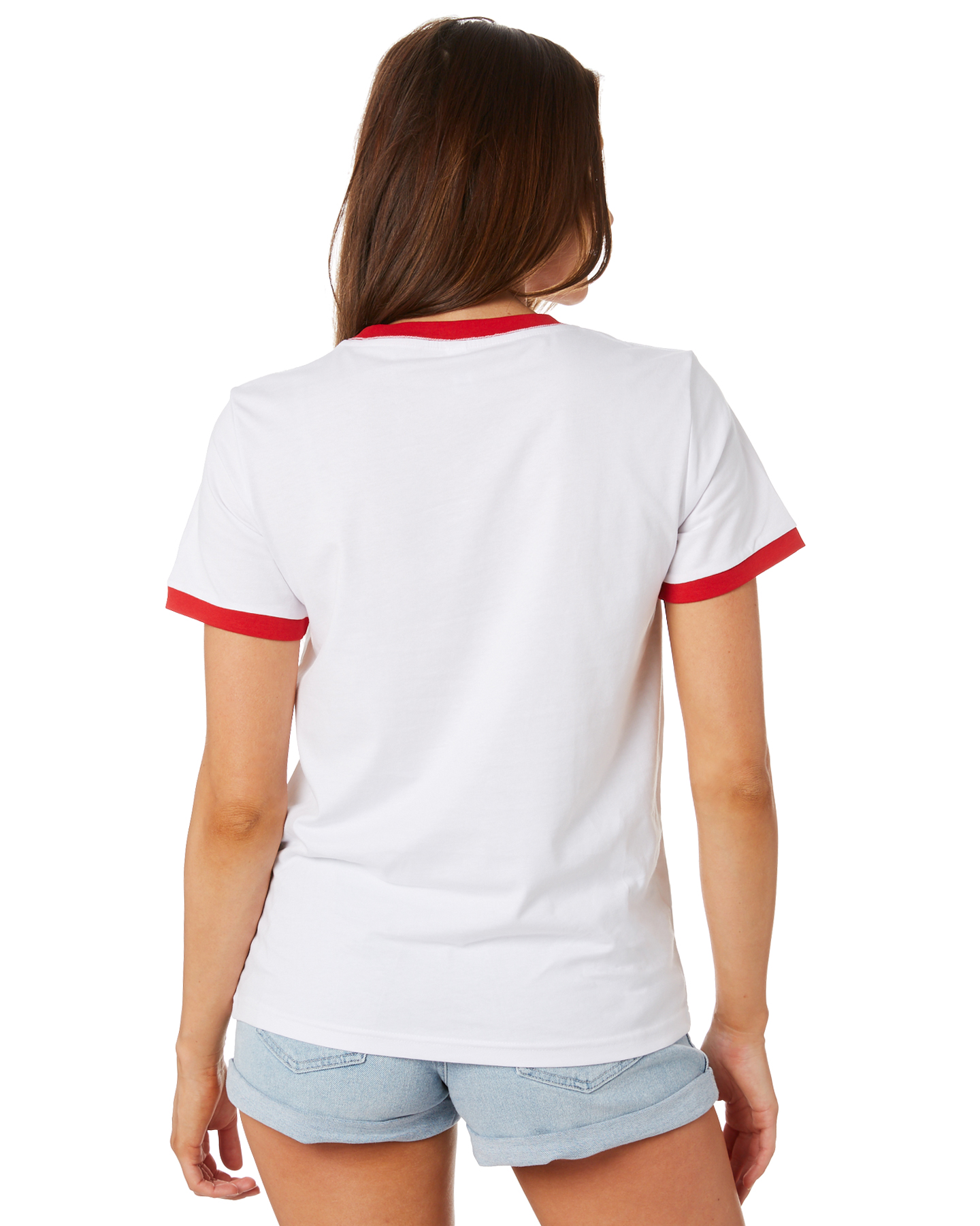 As Colour Ringer Tee - White Red | SurfStitch