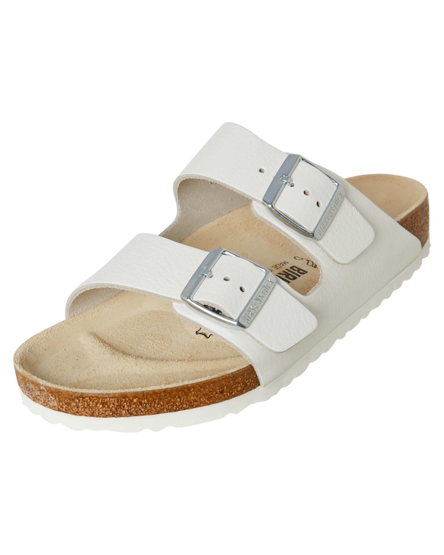 Birkenstock Womens Regular Arizona Smooth Leather Sandal - White ...