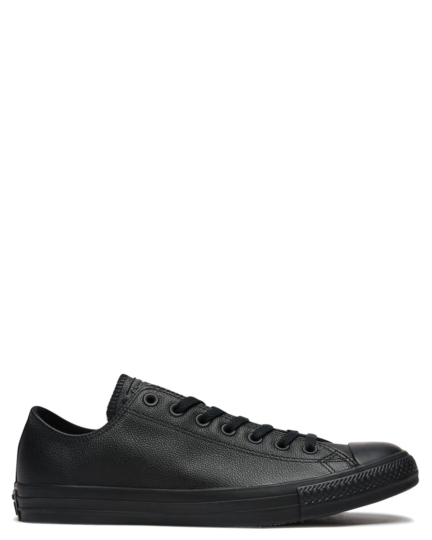 Converse Mens Chuck Taylor All Star Lo Leather Shoe - Black Monochrome |  SurfStitch