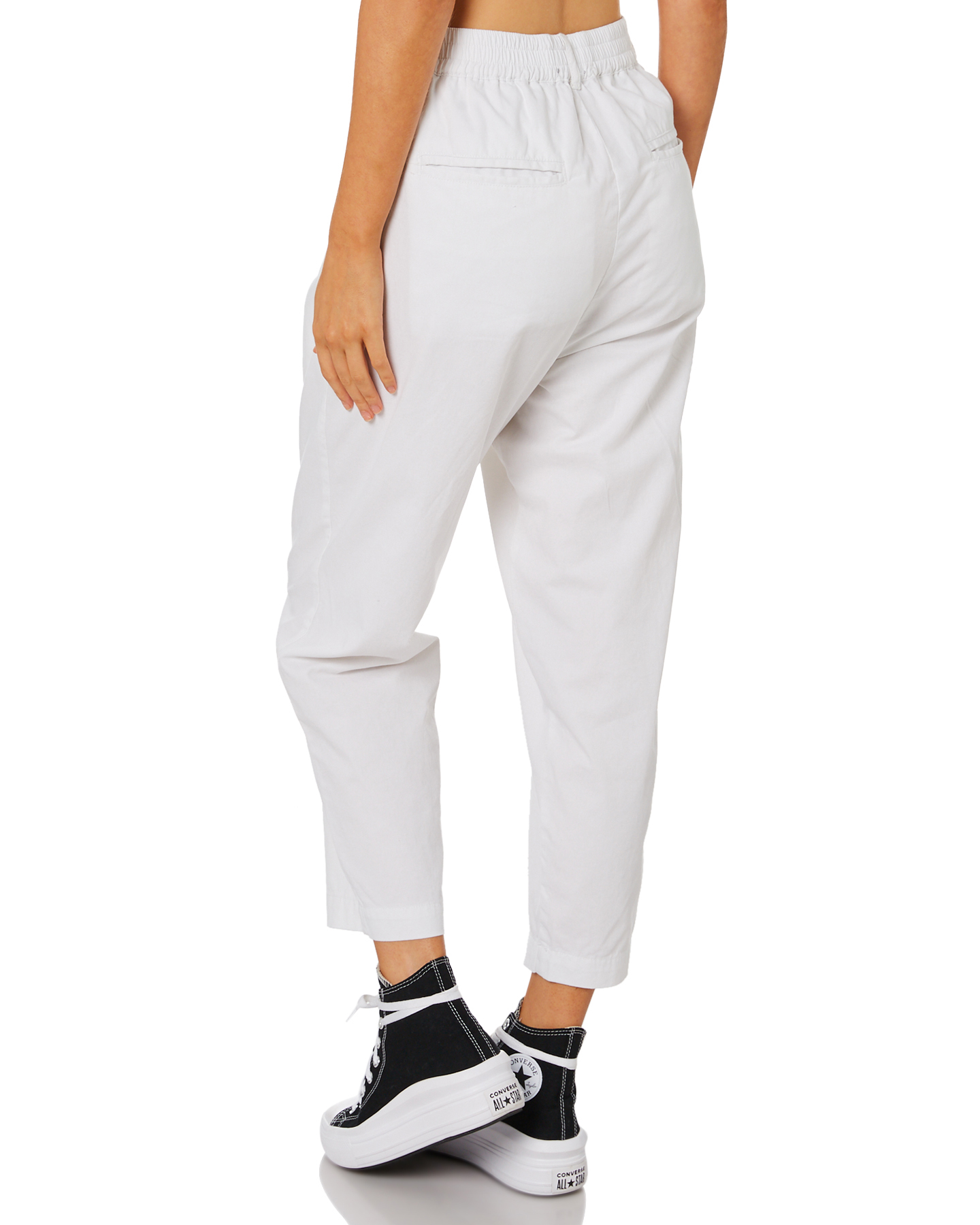 Stussy Brentwood Pleated Crop Pants - White | SurfStitch