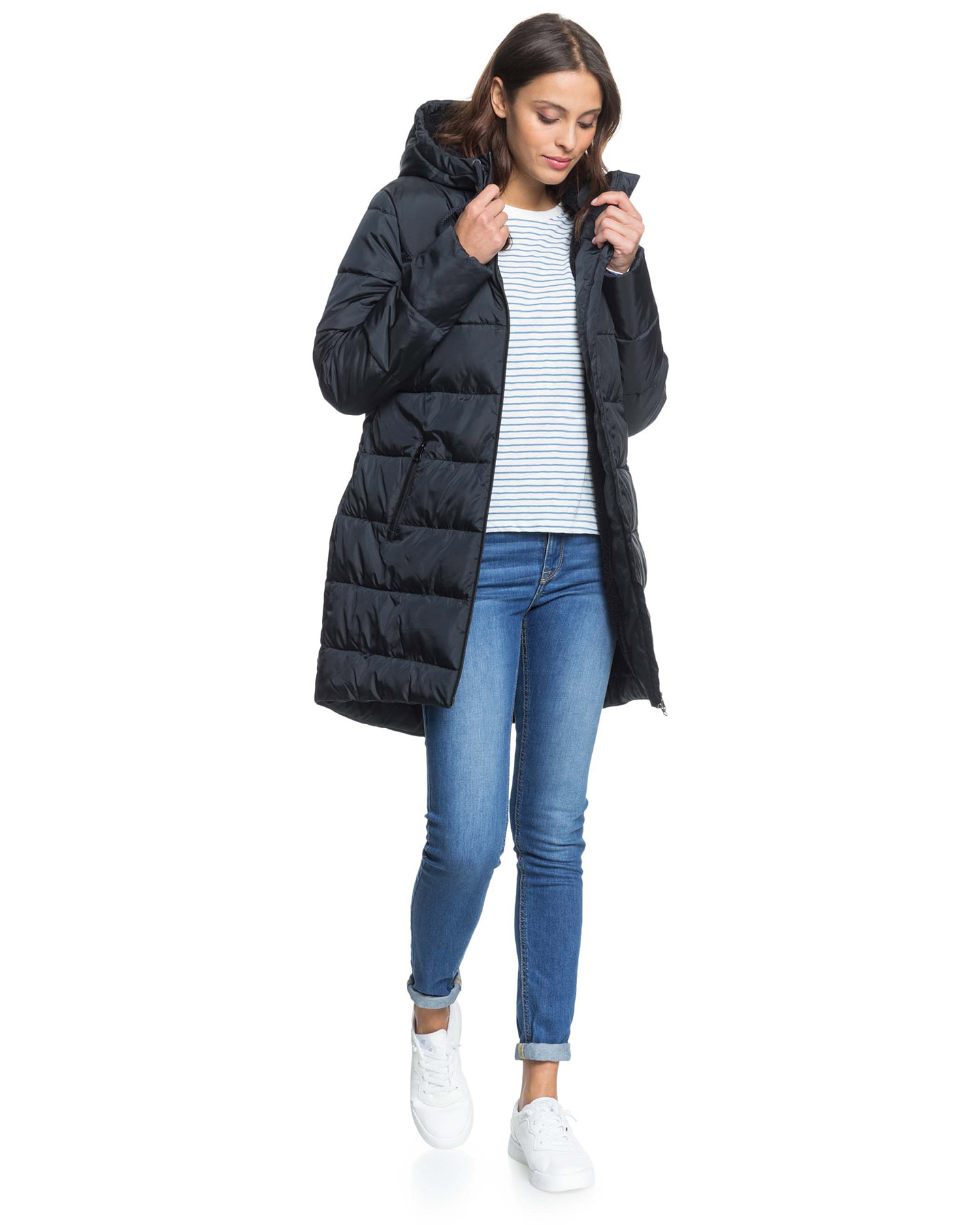 womens longline puffer jacket australia