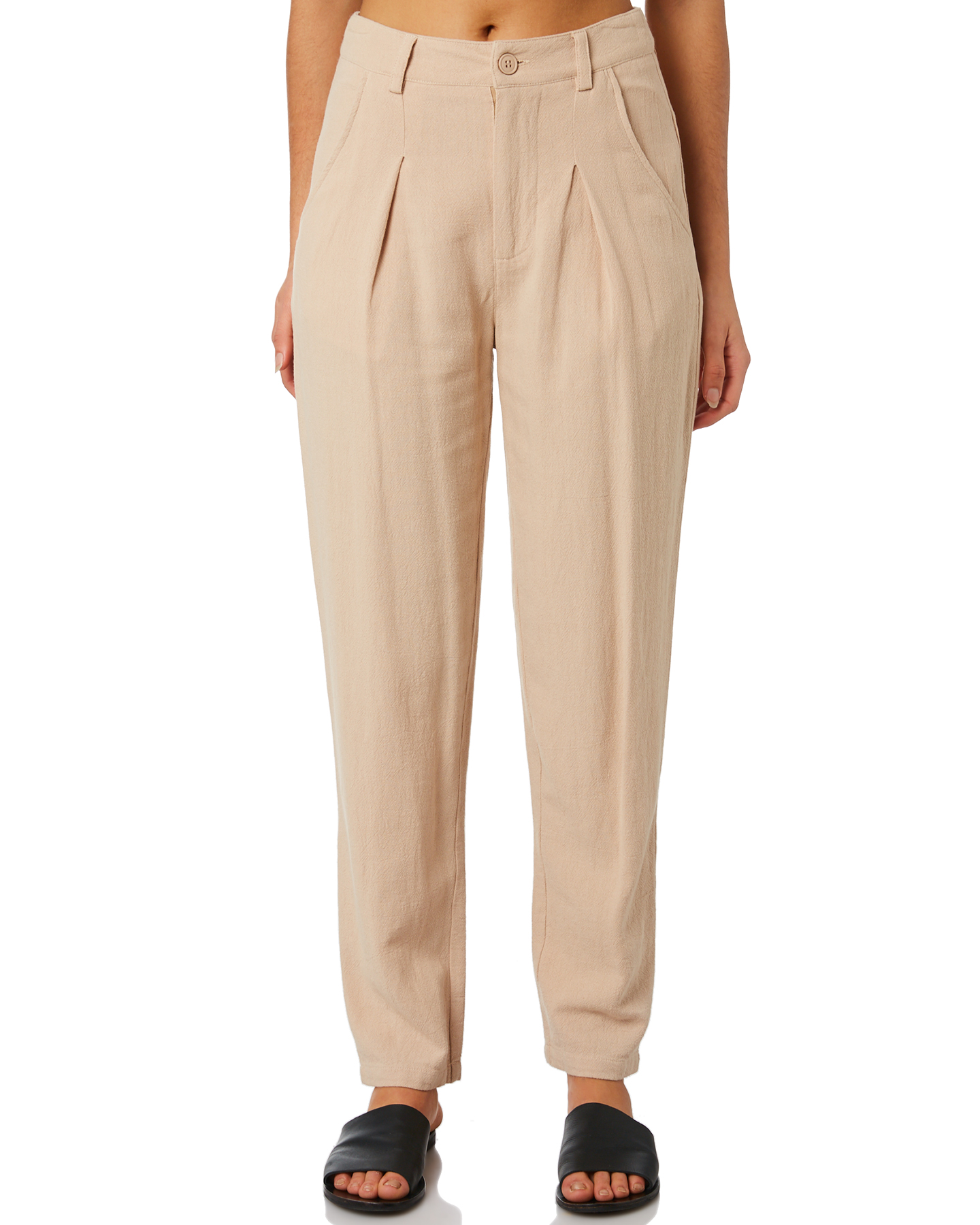 The Hidden Way Marni Linen Pant - Almond | SurfStitch