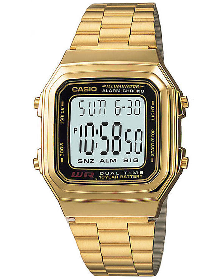 casio analog digital watch gold