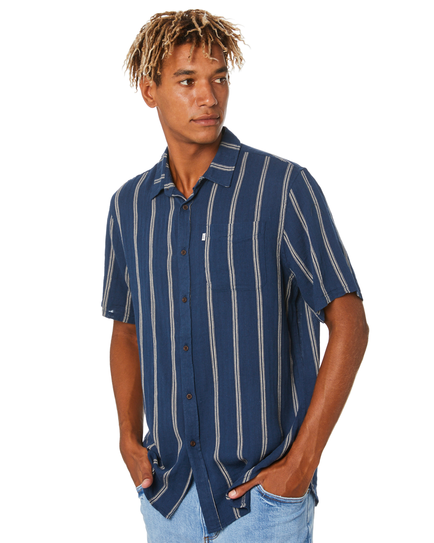 Katin Randall Mens Ss Shirt - Navy | SurfStitch