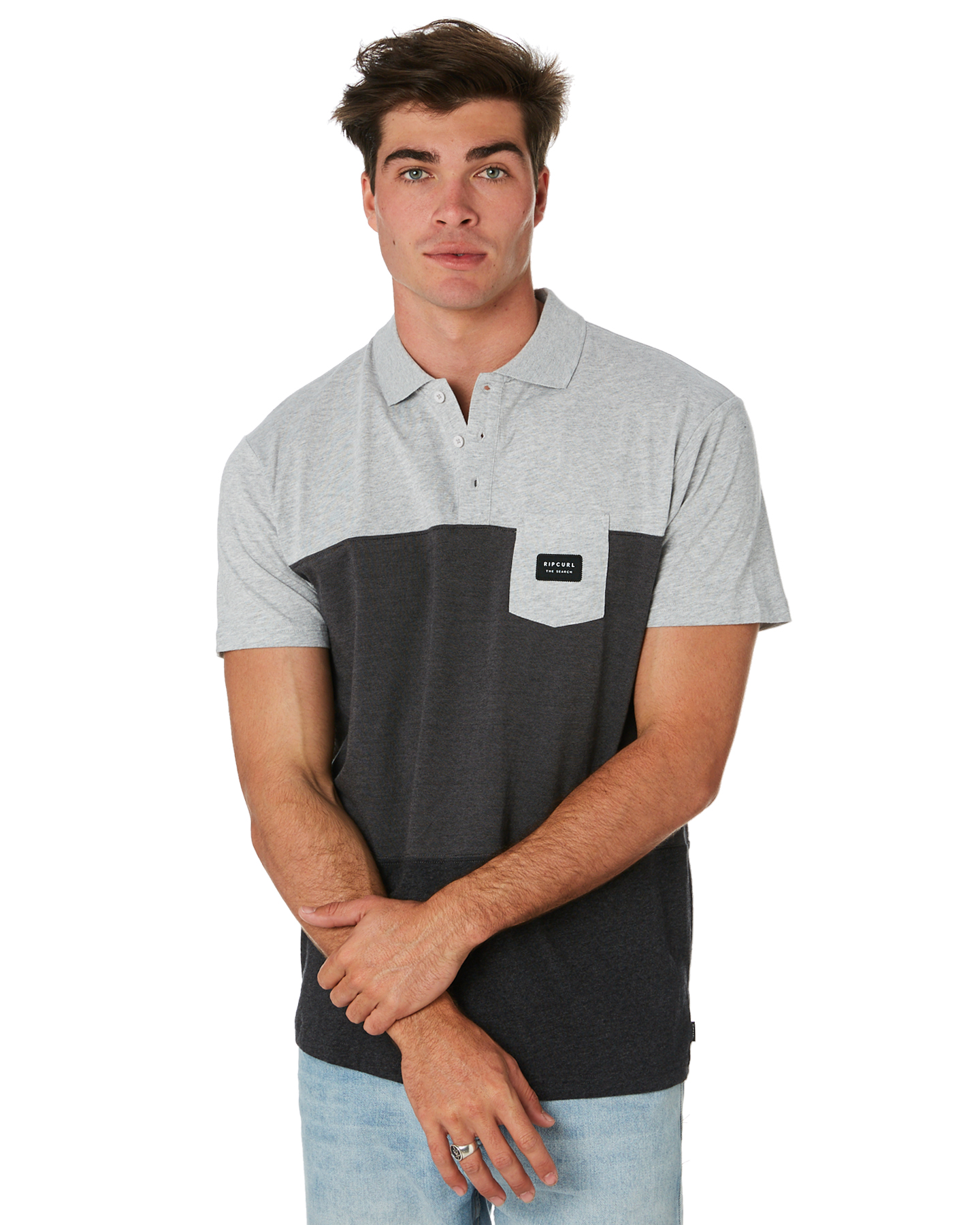  Rip Curl  Duality Mens Polo Shirt Black SurfStitch