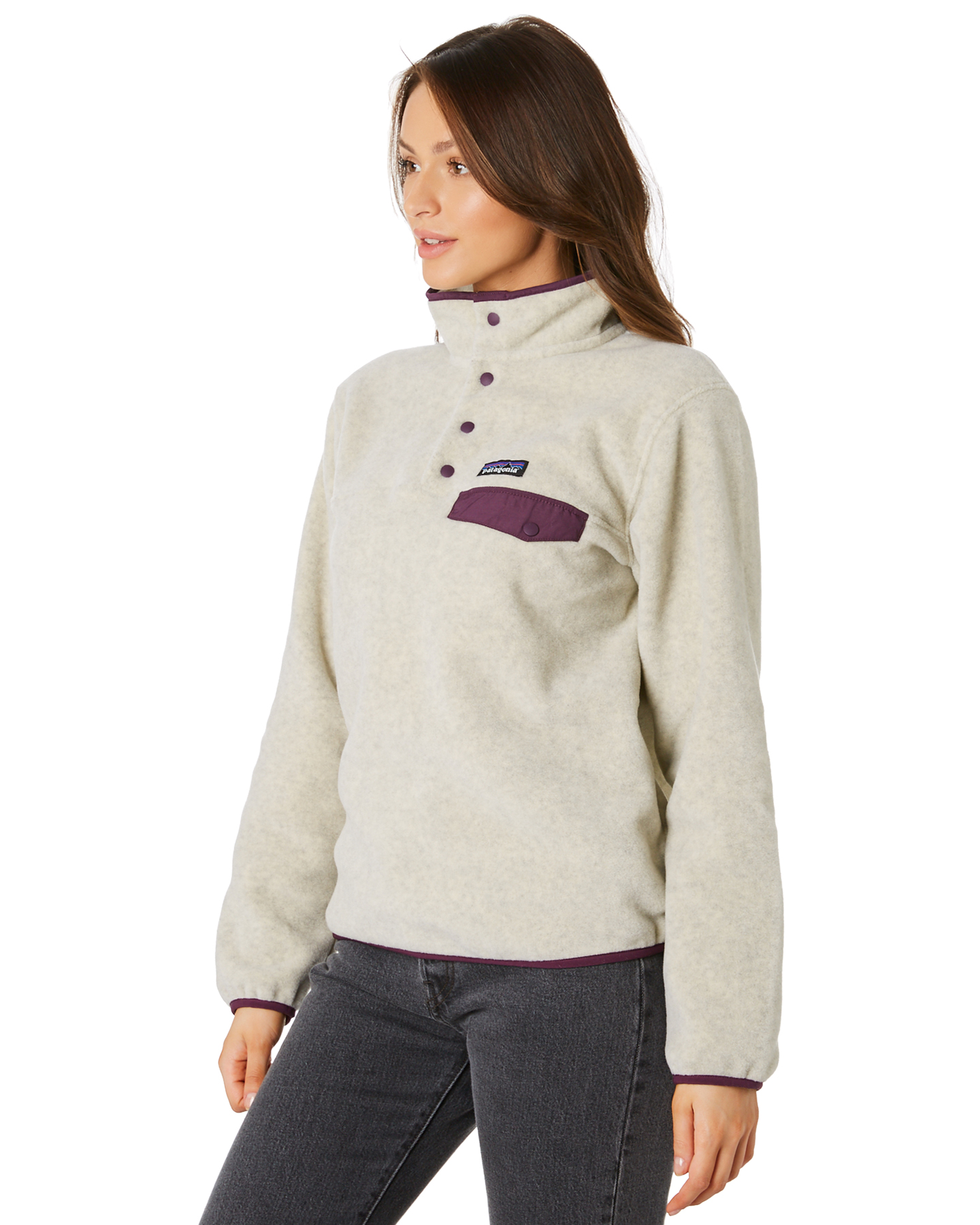 Patagonia Womens Lightweight Synchilla Snap T Pullover - Oatmeal ...