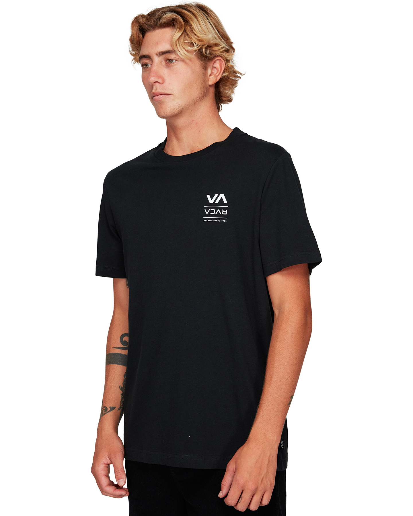 Rvca Down The Line Ss Tee - Black | SurfStitch