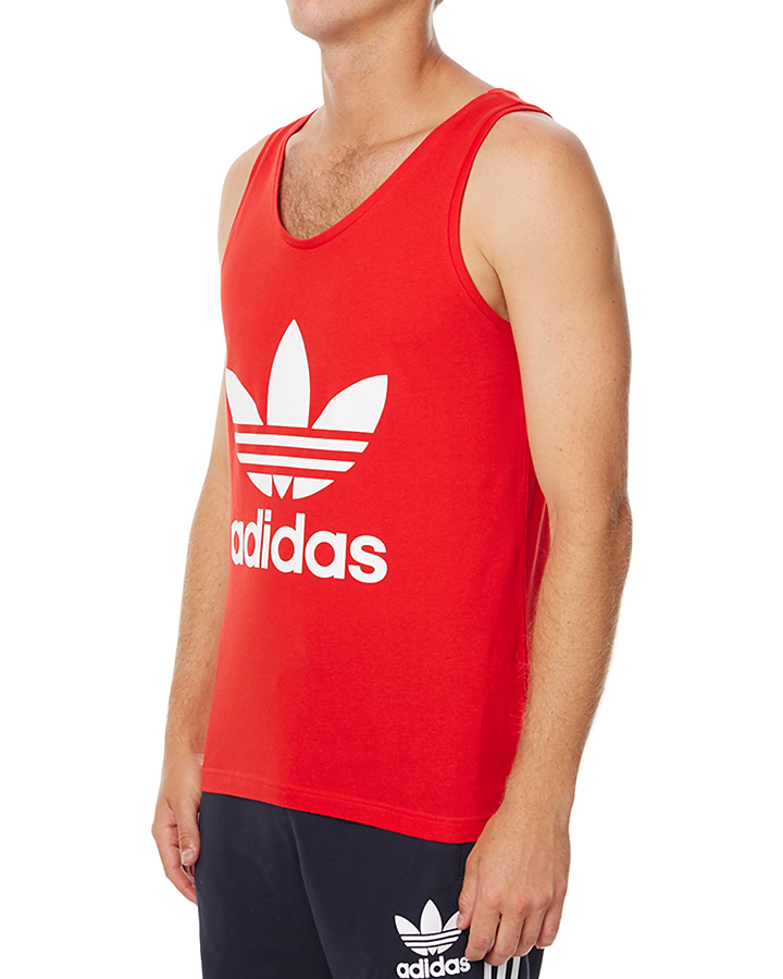 Adidas Originals Trefoil Mens Tank - Vivid Red | SurfStitch