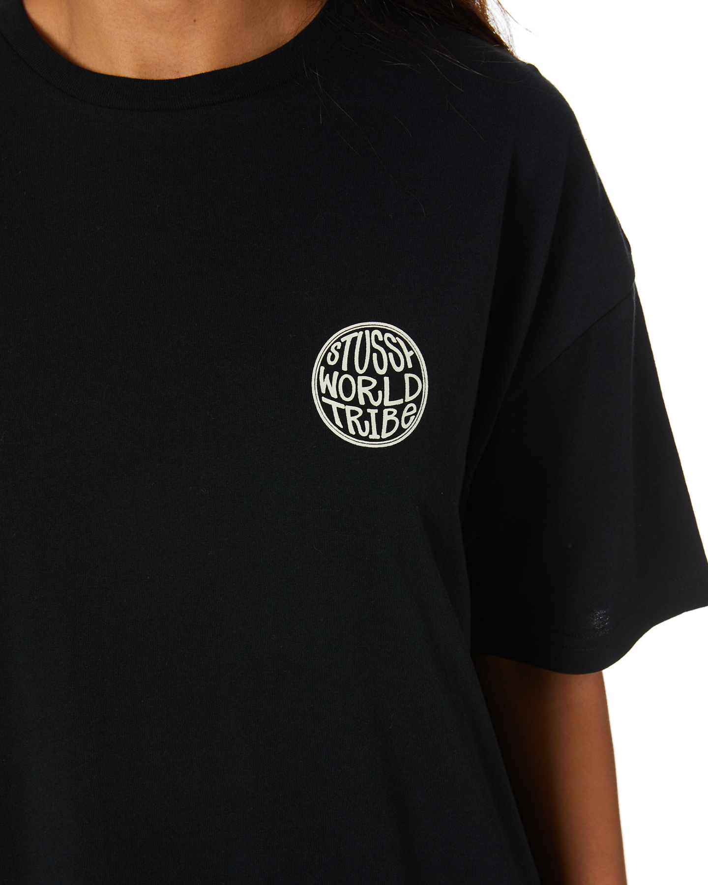 Stussy World Tribe Relaxed Tee - Black | SurfStitch
