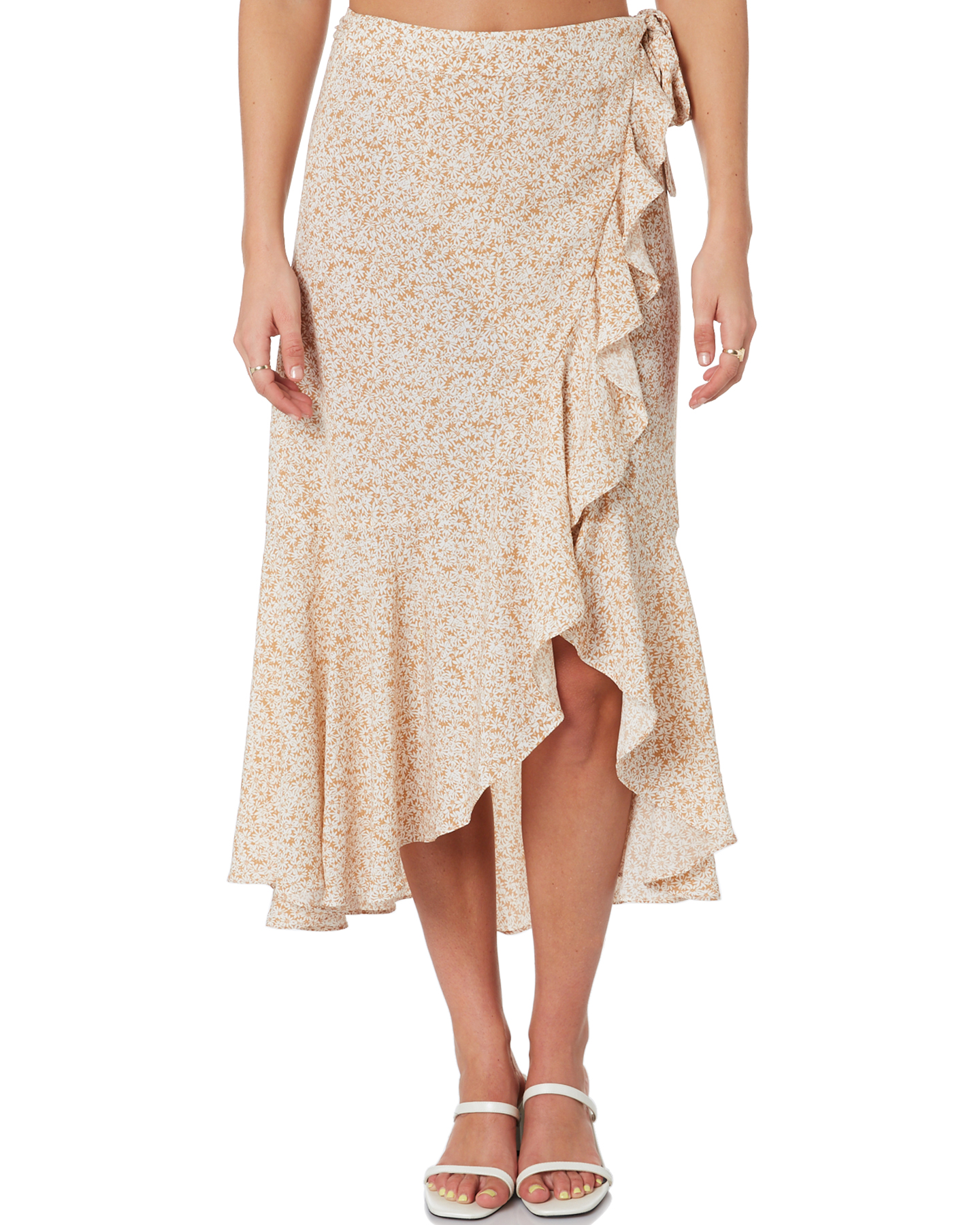 pink midi wrap skirt