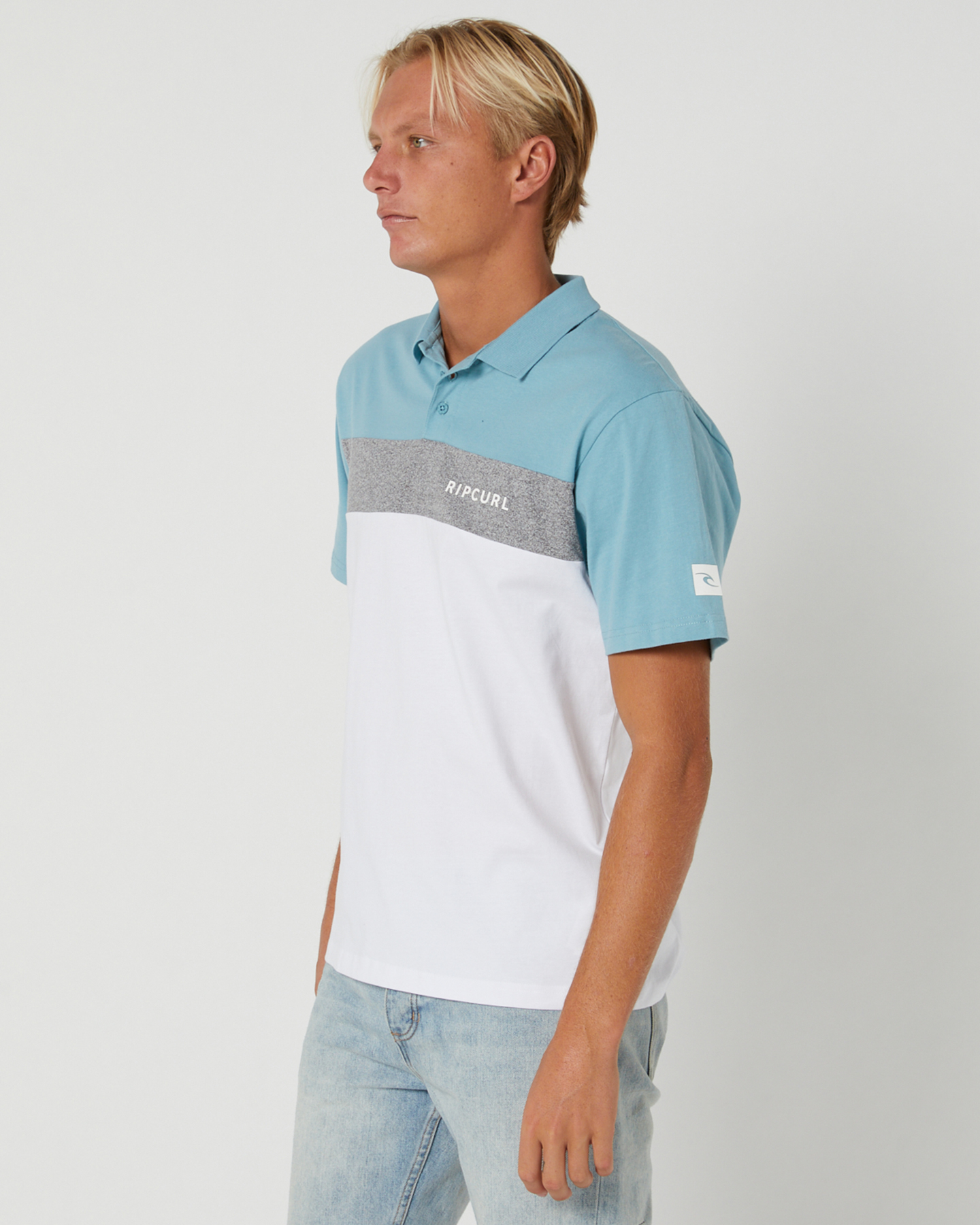 Rip Curl Undertow Panel Polo - Blue White | SurfStitch