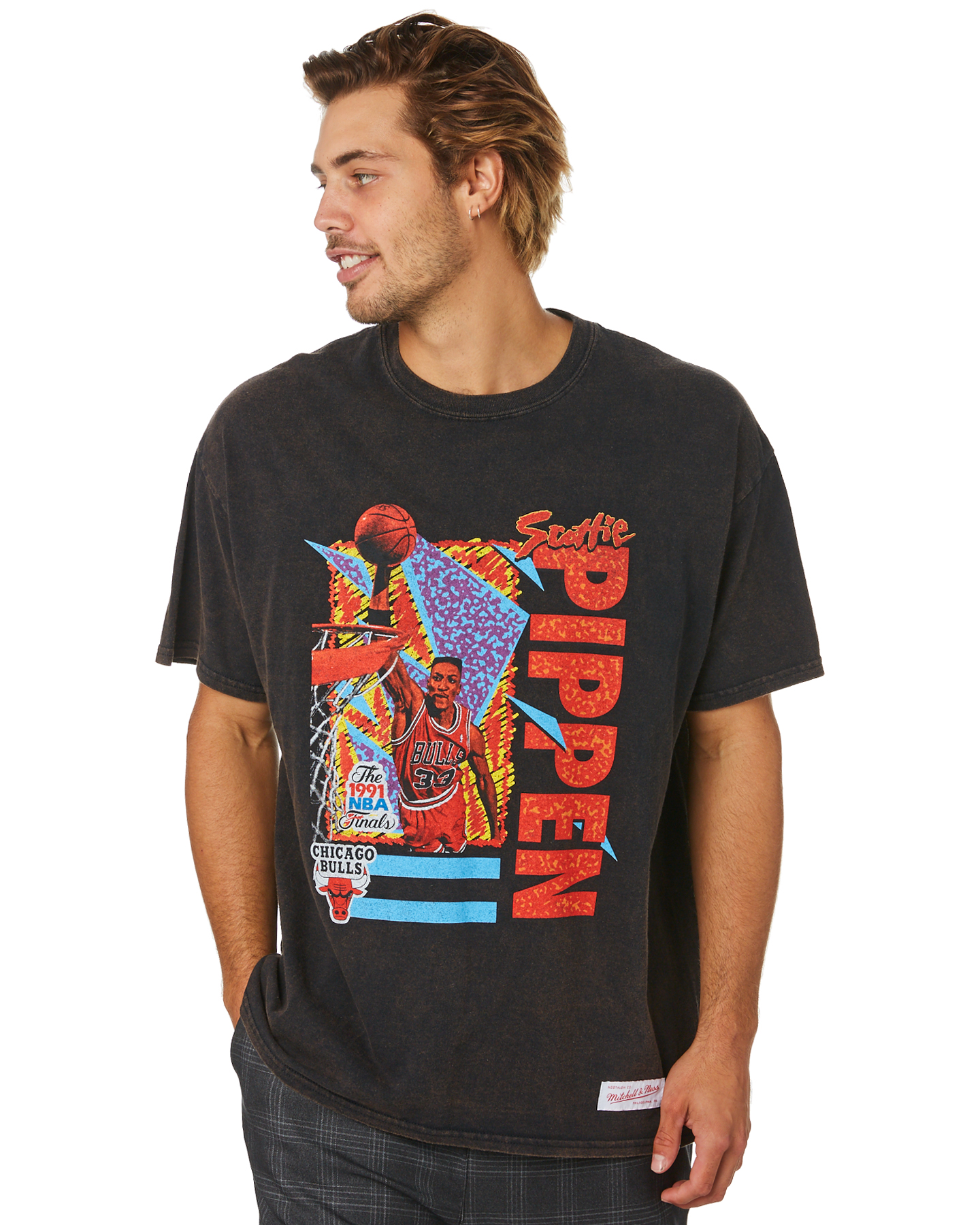 Mitchell And Ness Vintage Player Pippen Mens Tee - Pippen Black ...