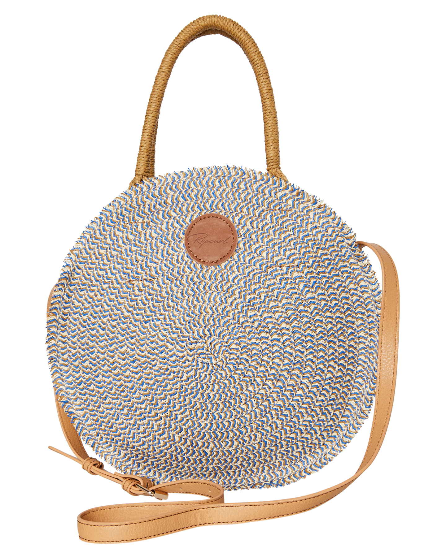 Navy Beach Round Bag