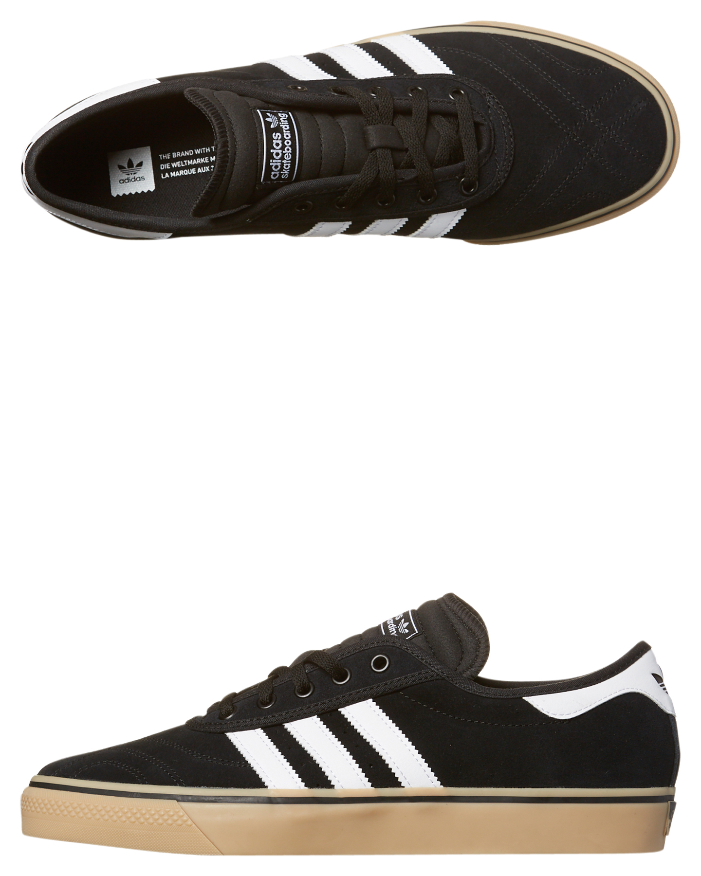 Adidas Originals Adiease Premiere Suede Shoe - Black White Gum | SurfStitch