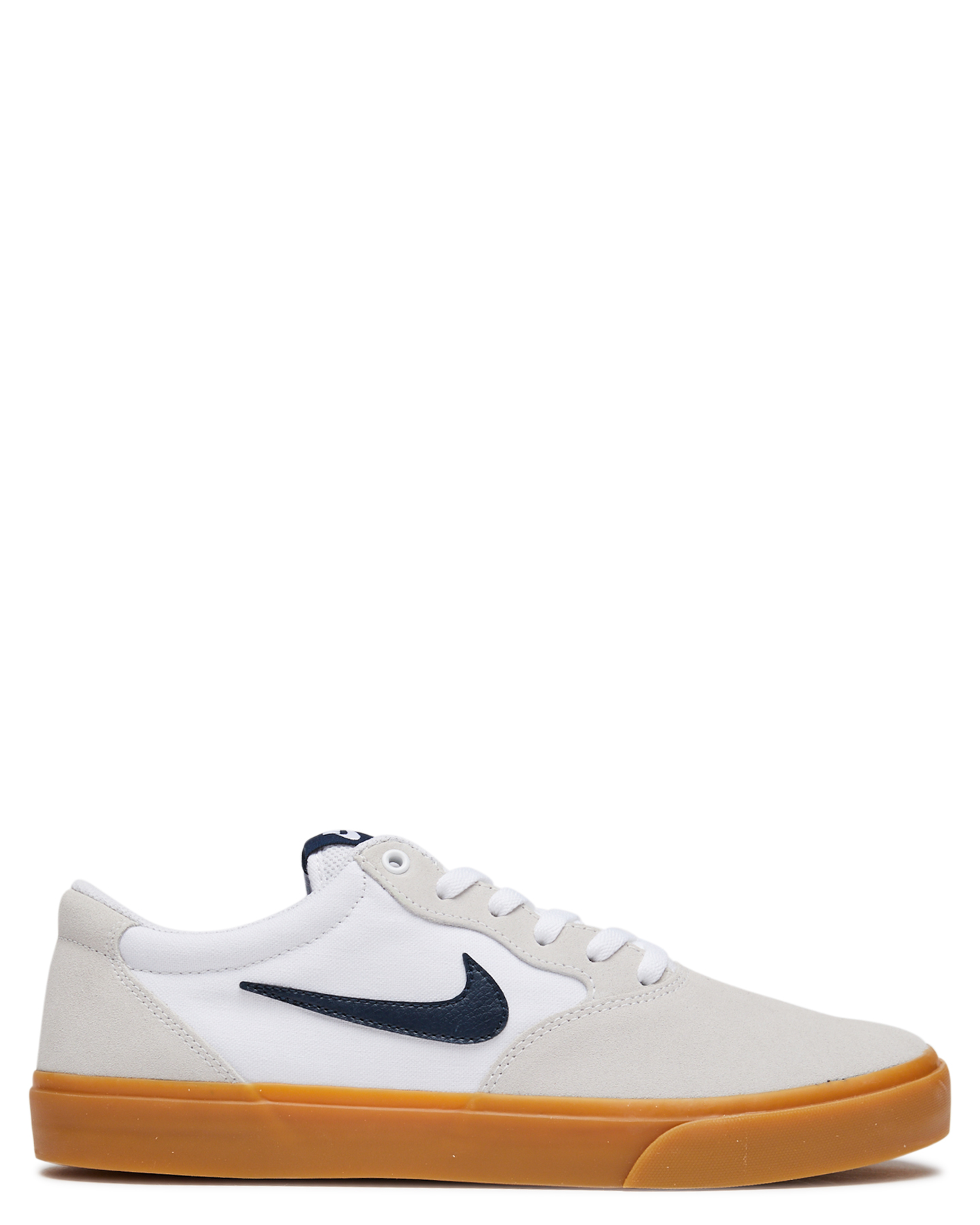 nike sb chron slr suede mix sneakers in white