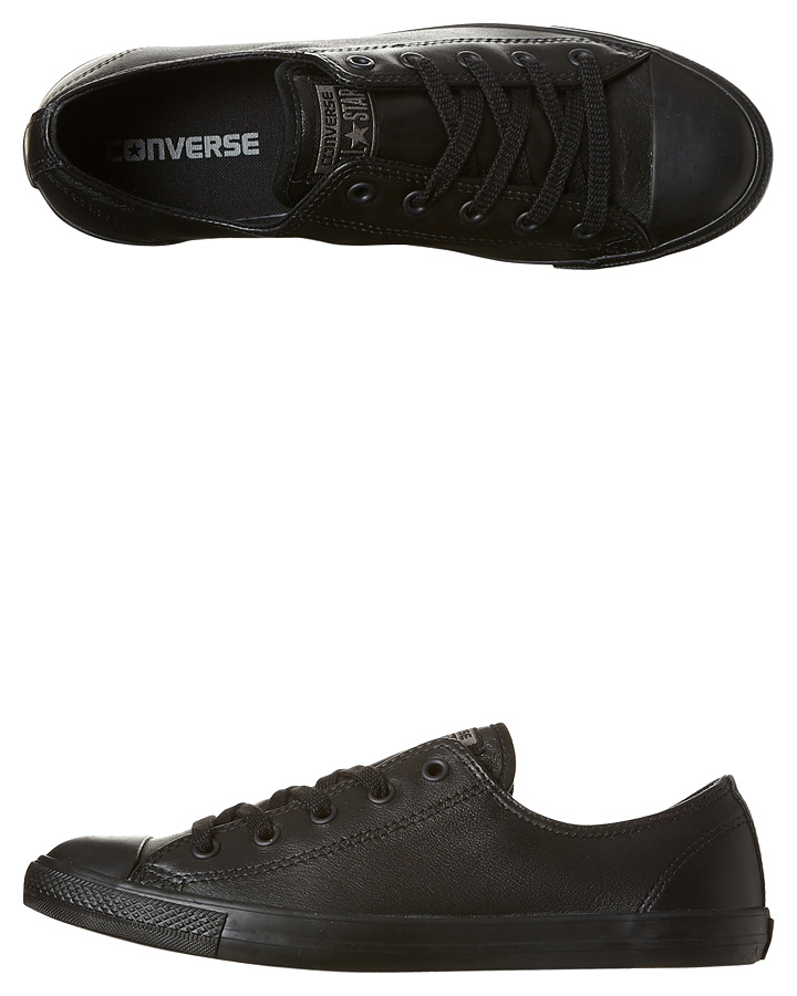 converse leather shoes black