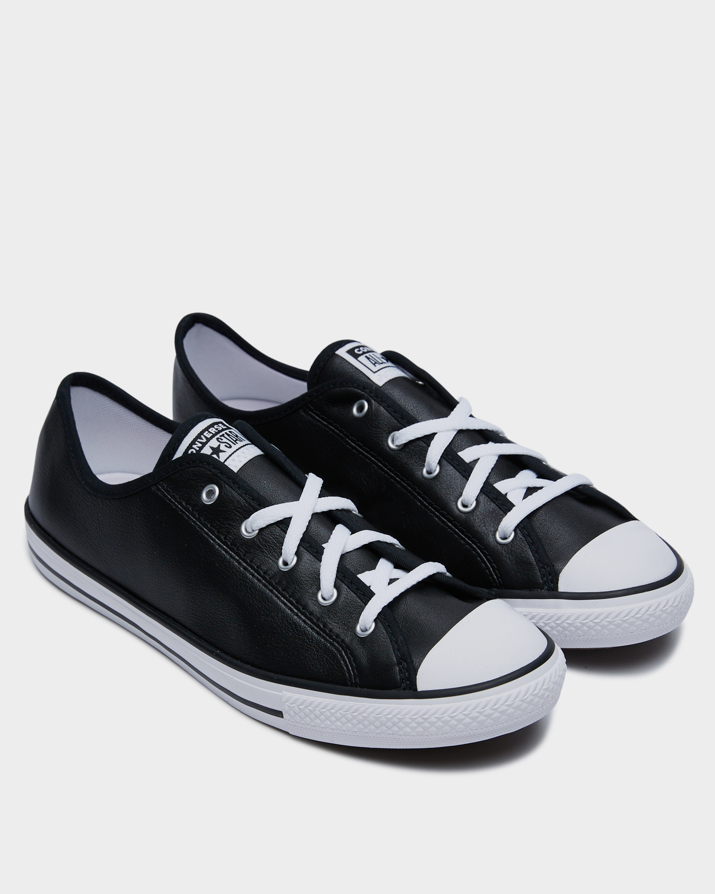 Converse Womens Dainty Leather Low Shoe - Black | SurfStitch