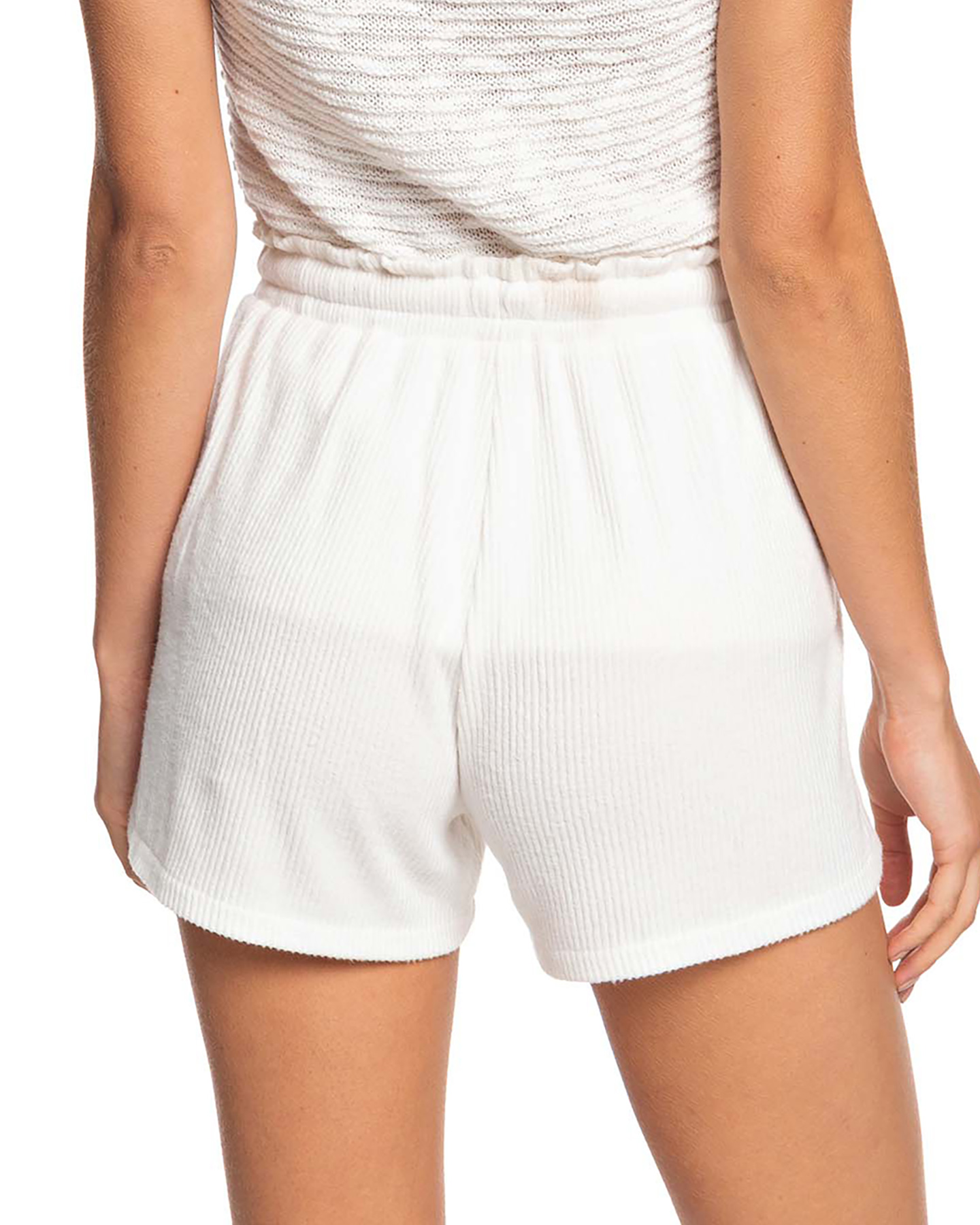 Roxy Womens Staying In Cosy Rib Knit Shorts Snow White SurfStitch