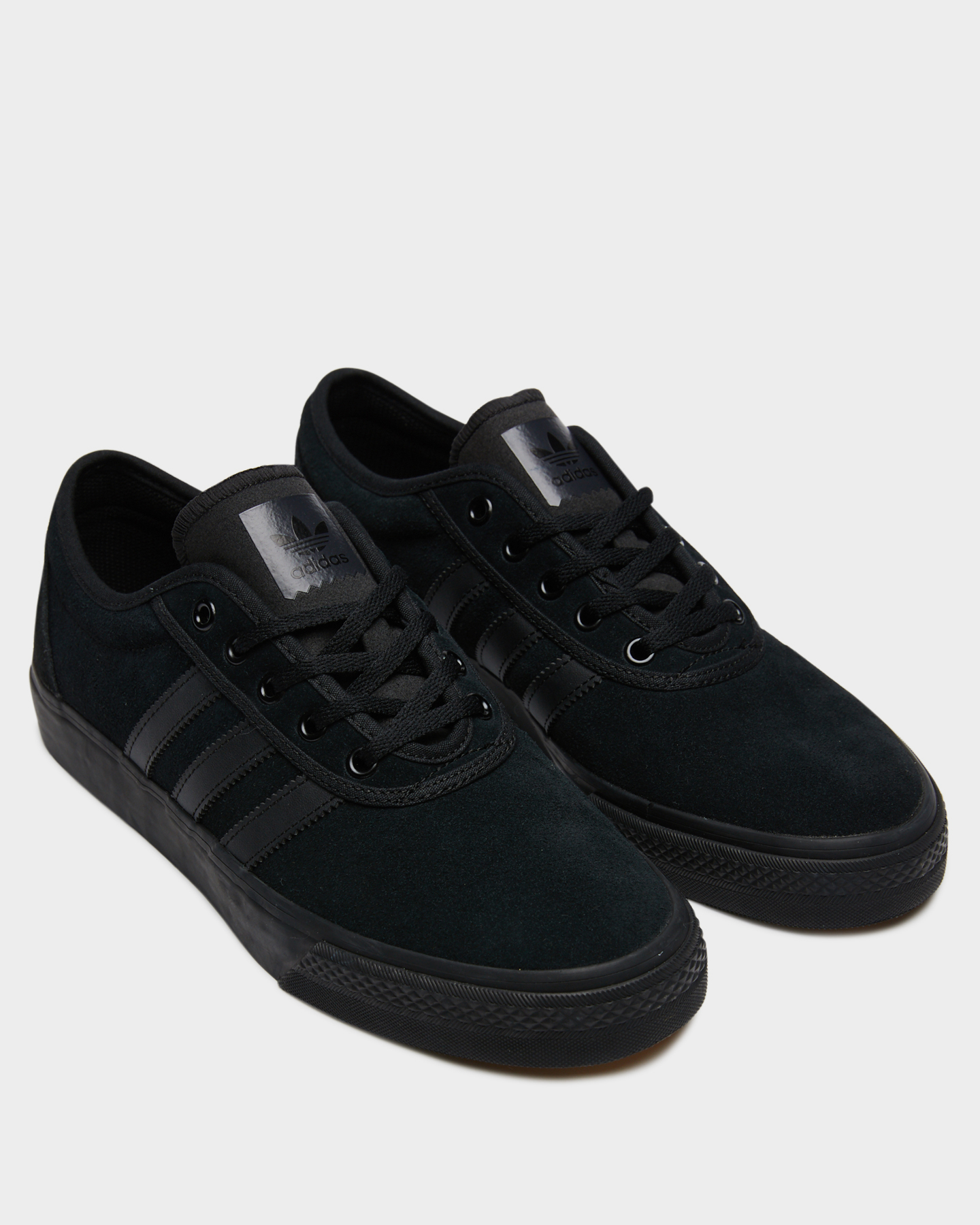 adidas black suede trainers