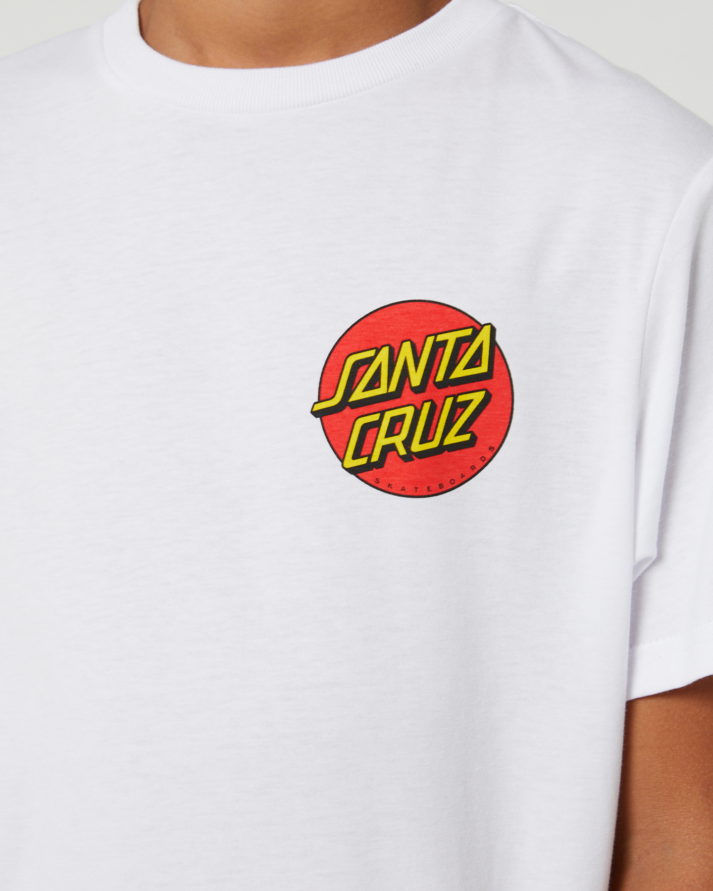 Santa Cruz Classic Dot Chest Tee - Teens - White | SurfStitch