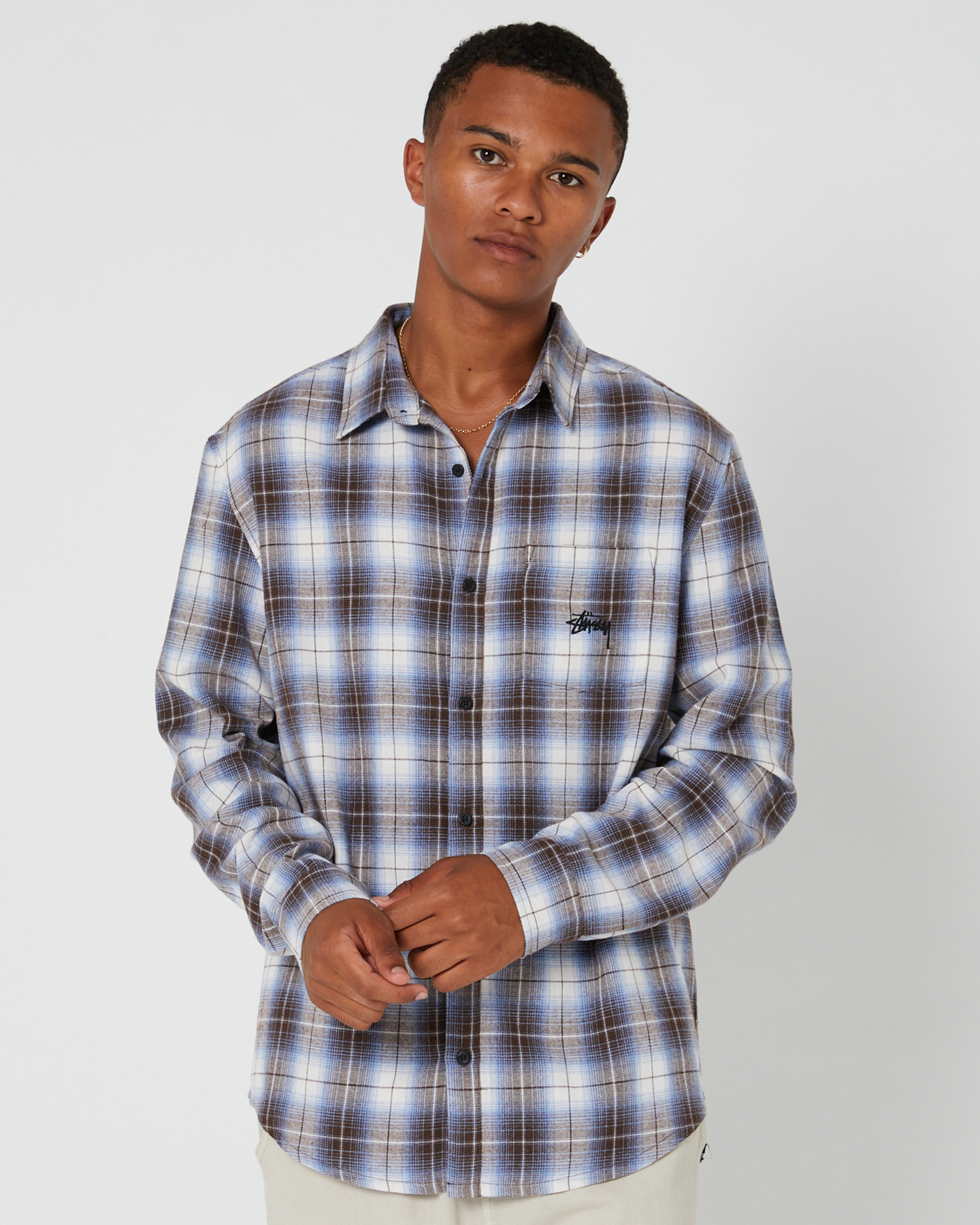 stussy L/S flannel shirt plaid check