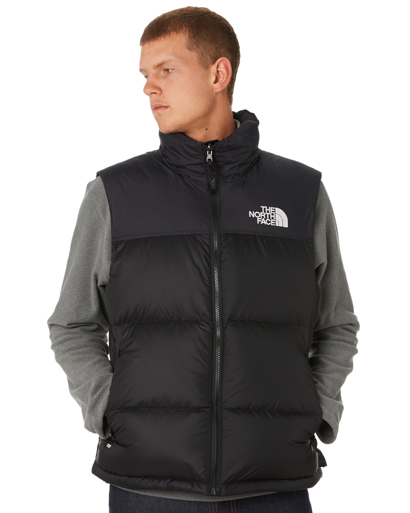 north face black vest