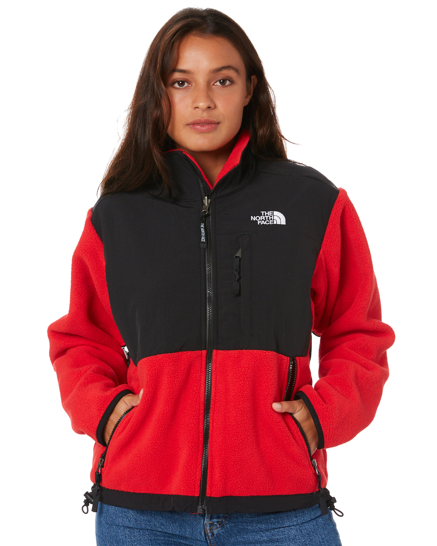 red north face jacket womens