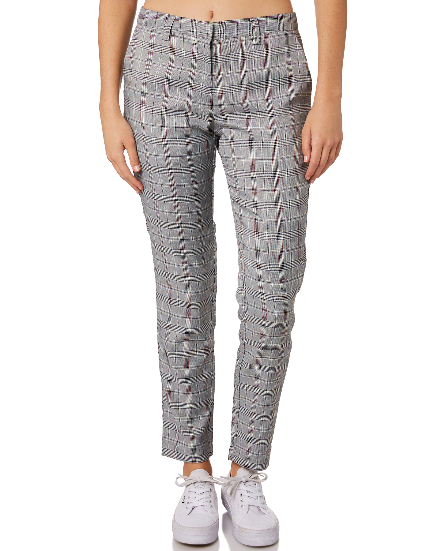 gray plaid pants women